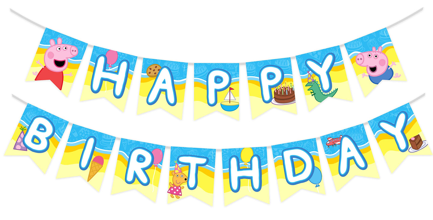Treasures Gifted Officially Licensed Peppa Pig Birthday Banner | Peppa Pig Party Supplies