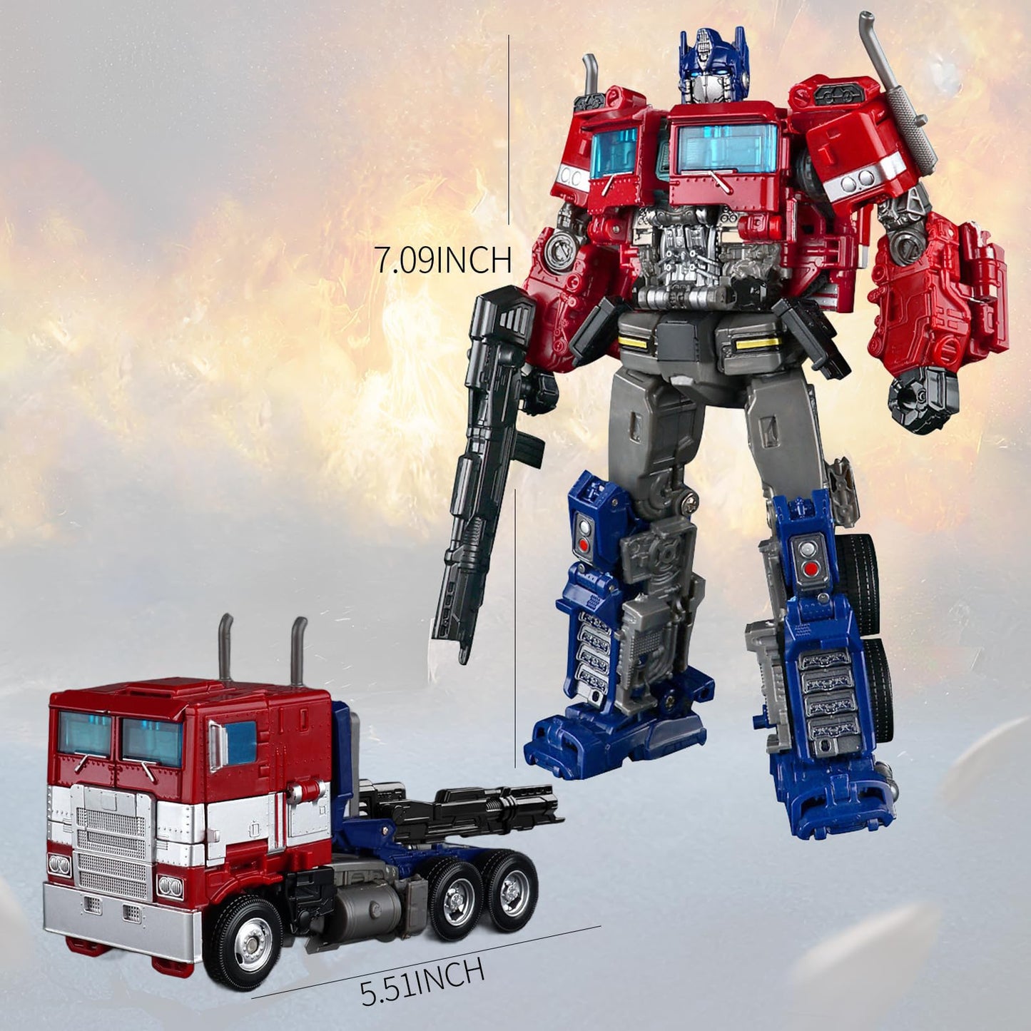 Treayes Yuuloiya Deformation Robot Toys – 7.09-Inch Deformed Car Figure with Weapon | Gifts for Kids 6+