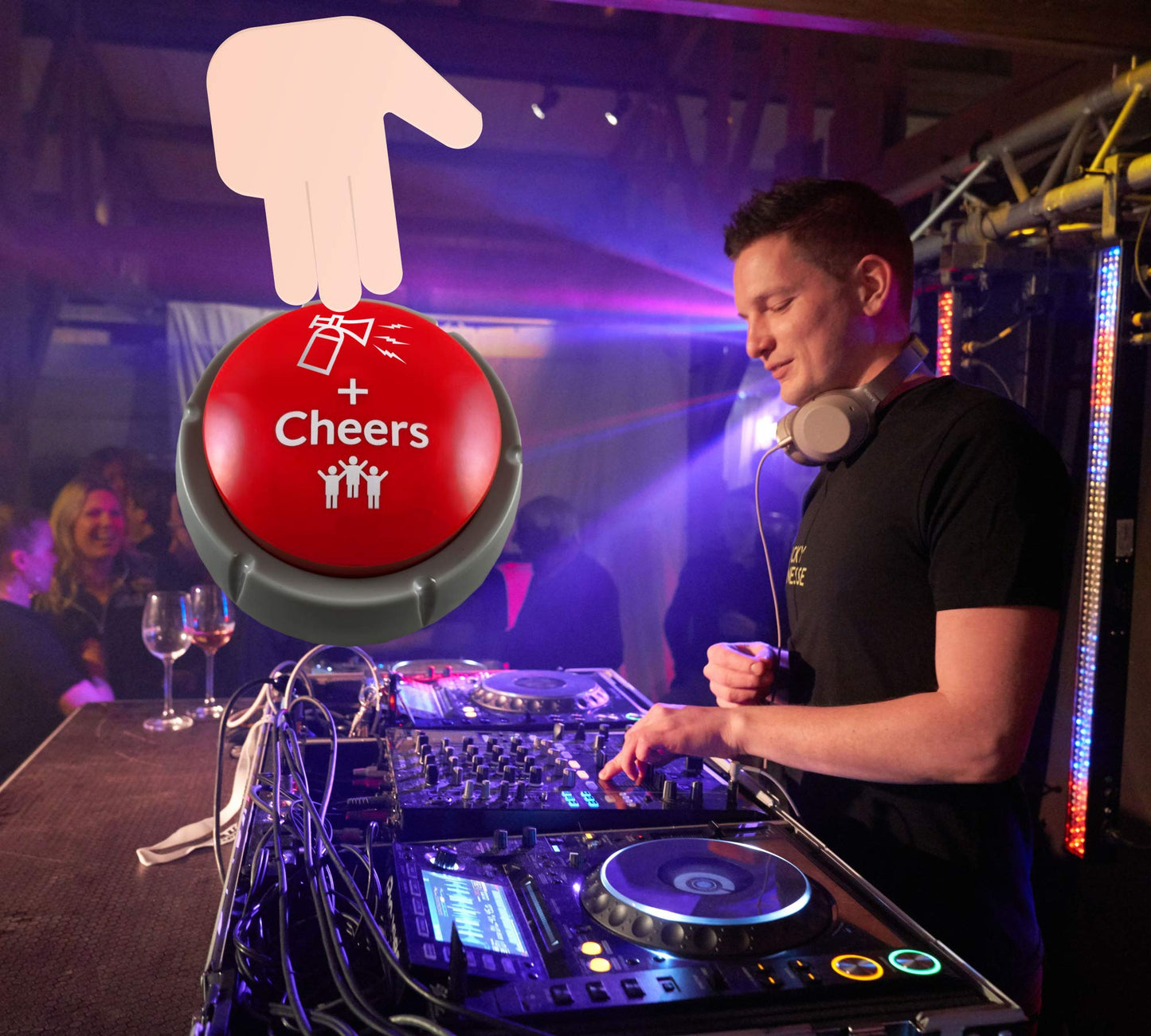 Trebisky Airhorn Button — Applause & Cheers, Easy Party Noise Maker for Office, Sports & Home