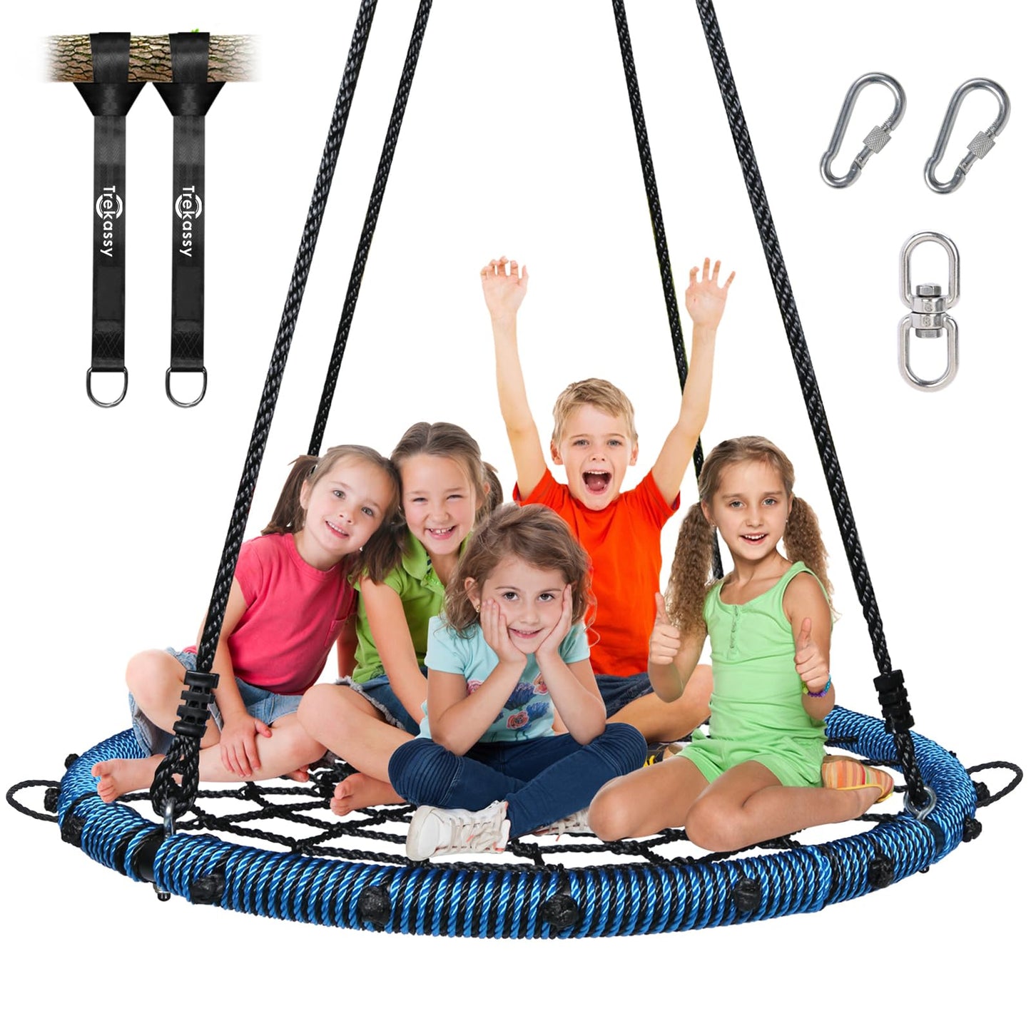 Trekassy 45-inch Spider Web Tree Swing – 750lbs Capacity, Outdoor Net Swing