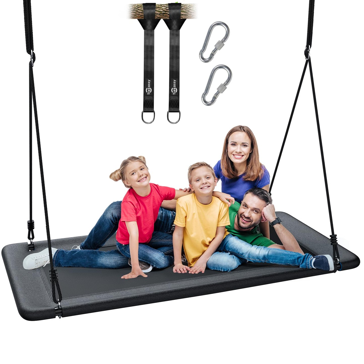 Trekassy 60-Inch Large Rectangle Platform Tree Swing - 700lb Capacity, Waterproof 900D