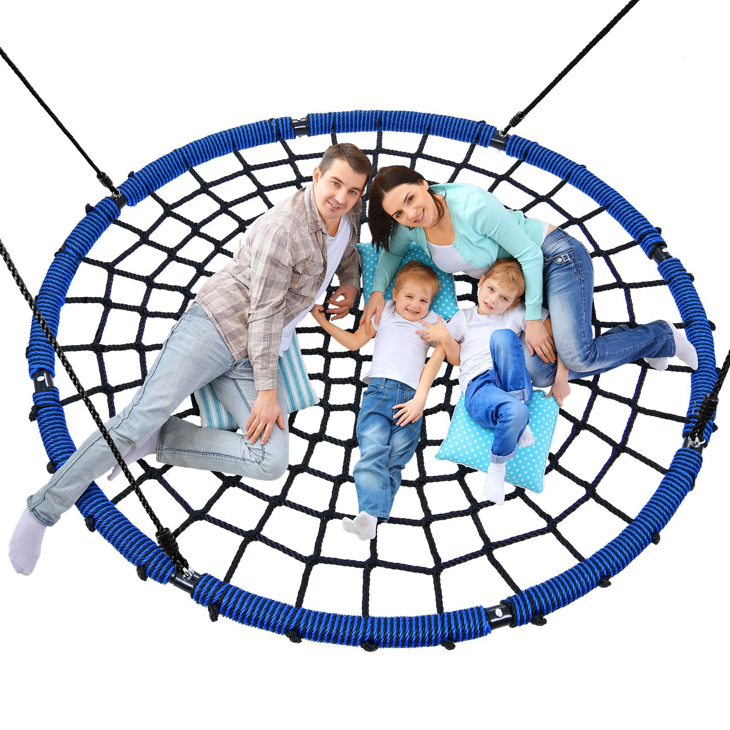 Trekassy 60" Large Spider Web Saucer Tree Swing – 750lbs Heavy-Duty Outdoor Net Swing