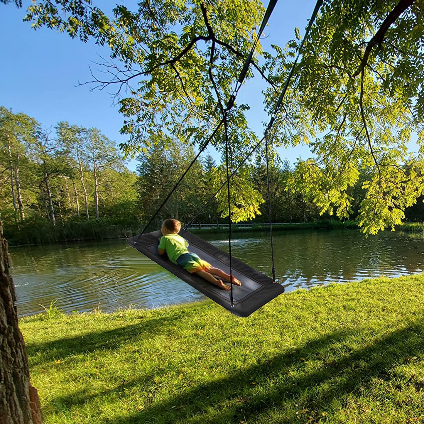 Trekassy 60-Inch Large Rectangle Platform Tree Swing - 700lb Capacity, Waterproof 900D