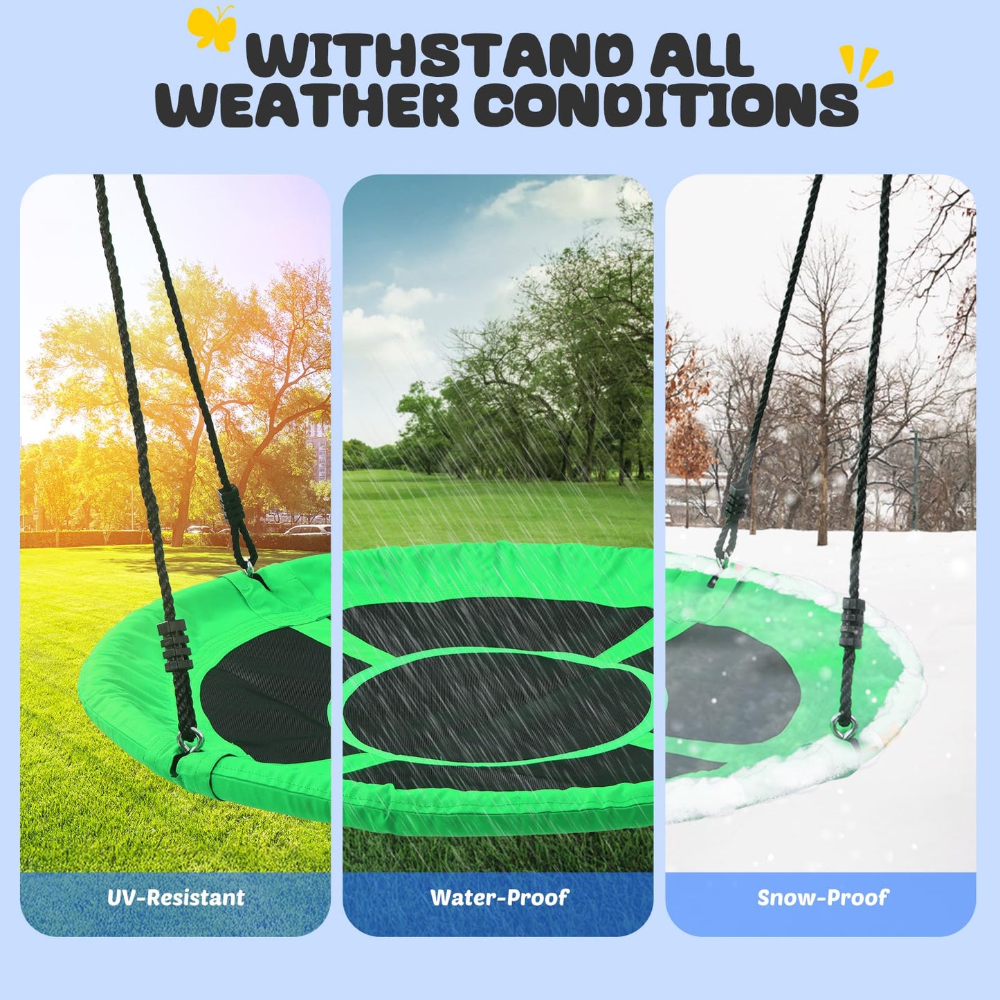 Trekassy 700lb 40-Inch Saucer Tree Swing for Kids & Adults — 900D Oxford Seat, Rust-Resistant Steel Frame, 2 Tree Straps