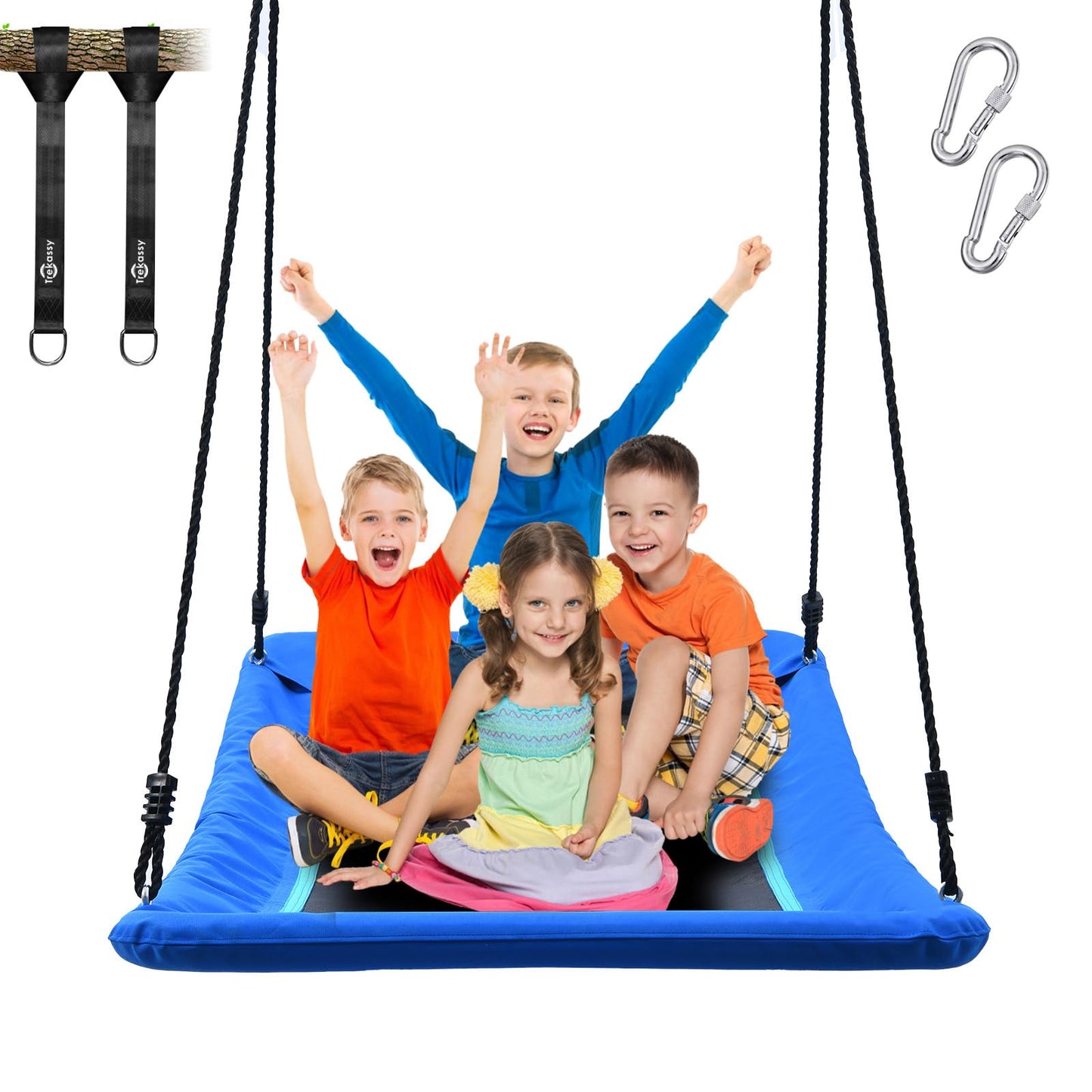 Trekassy 700lb Giant 60-inch Skycurve Platform Tree Swing Blue | Family Fun for Kids & Adults