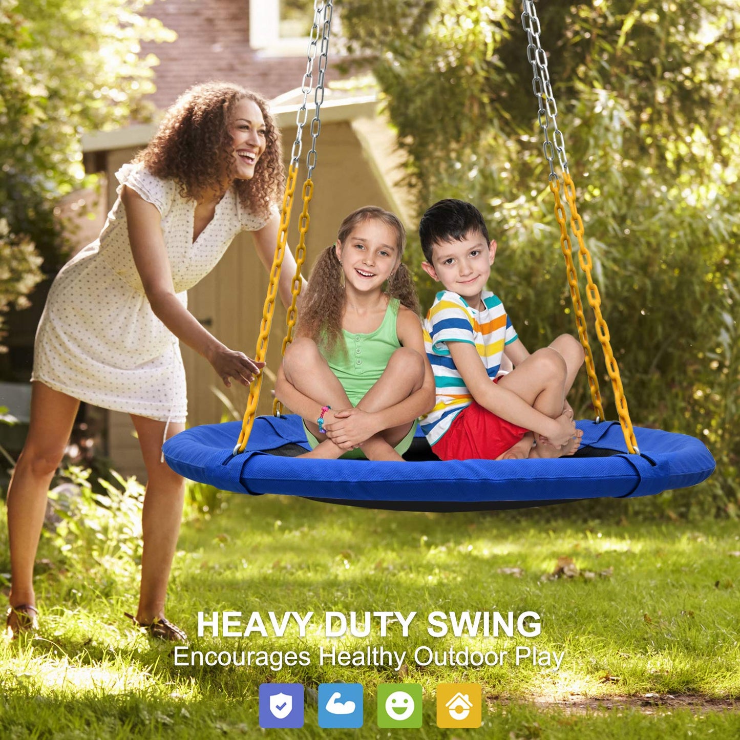 Trekassy 1000lbs Capacity 40-Inch Saucer Swing for Kids & Adults