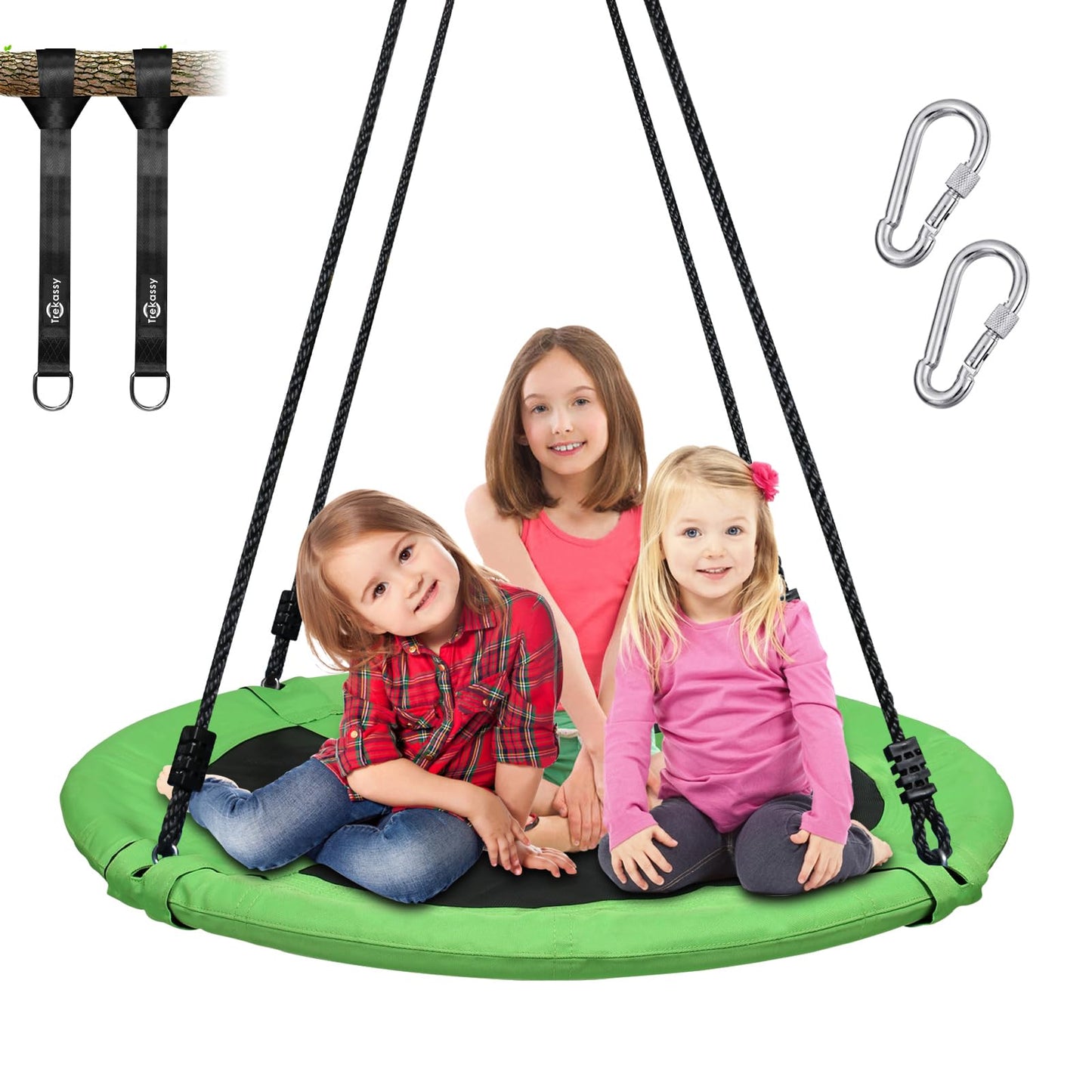 Trekassy 700lb 40-Inch Saucer Tree Swing for Kids & Adults — 900D Oxford Seat, Rust-Resistant Steel Frame, 2 Tree Straps