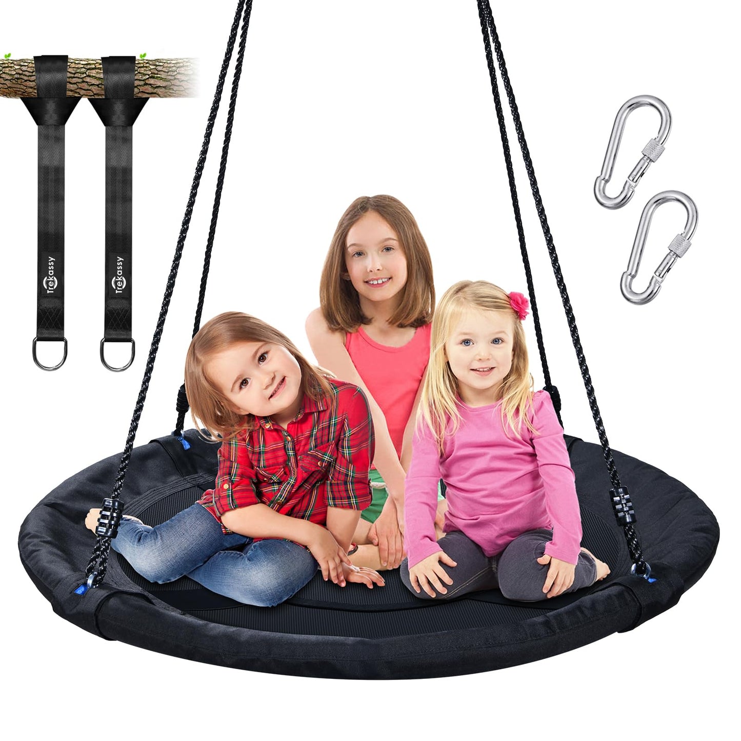 Trekassy 700lb 40-Inch Saucer Tree Swing – 900D Seat, Straps & Steel Frame