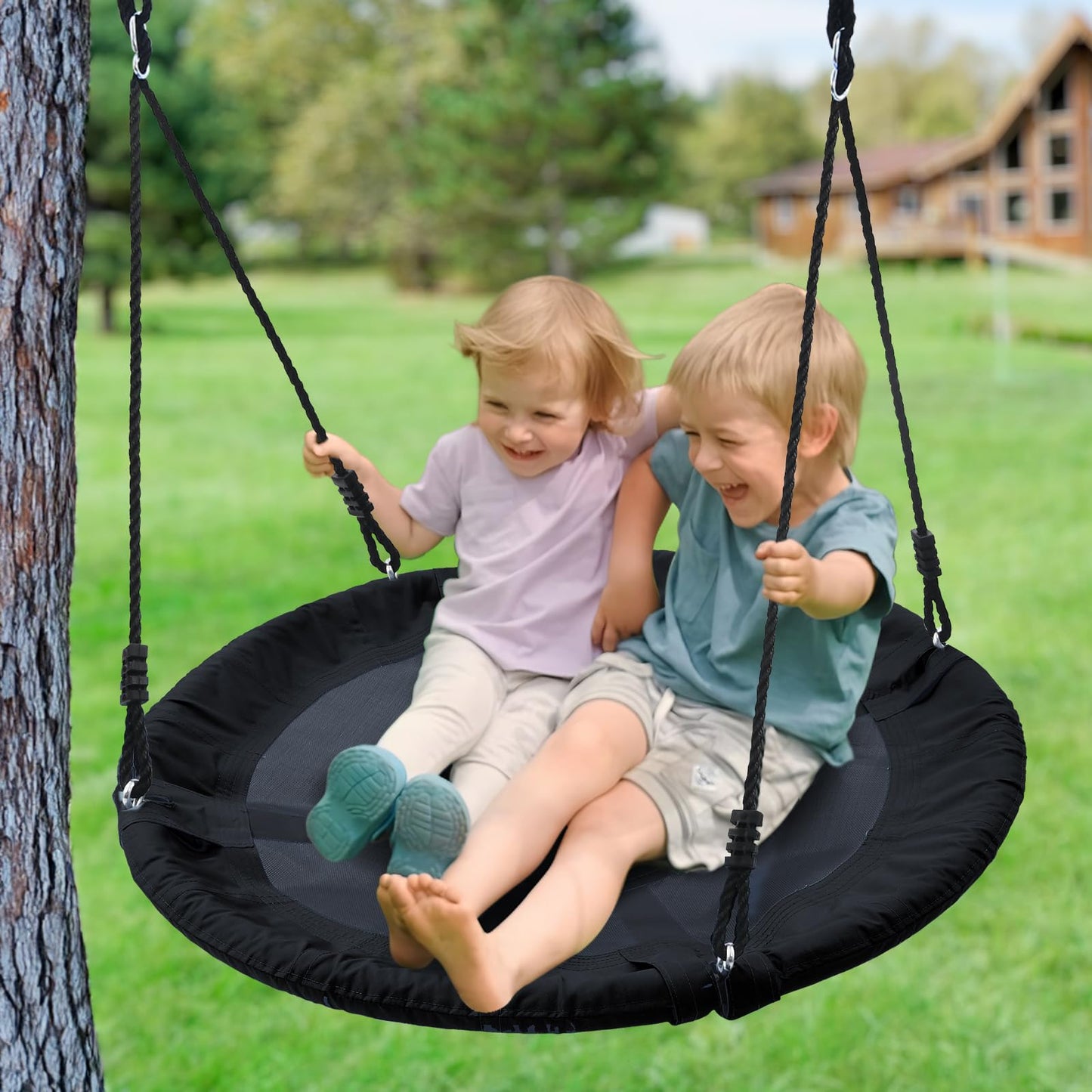 Trekassy 700lb 40-Inch Saucer Tree Swing – 900D Seat, Straps & Steel Frame