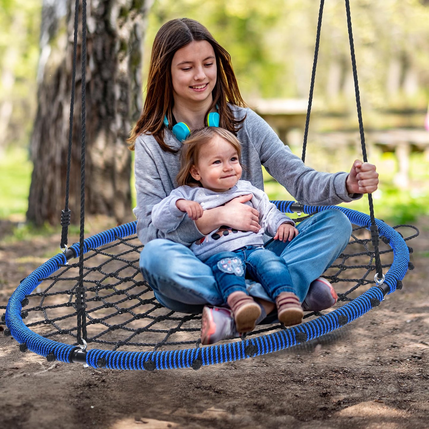 Trekassy 45-inch Spider Web Tree Swing – 750lbs Capacity, Outdoor Net Swing