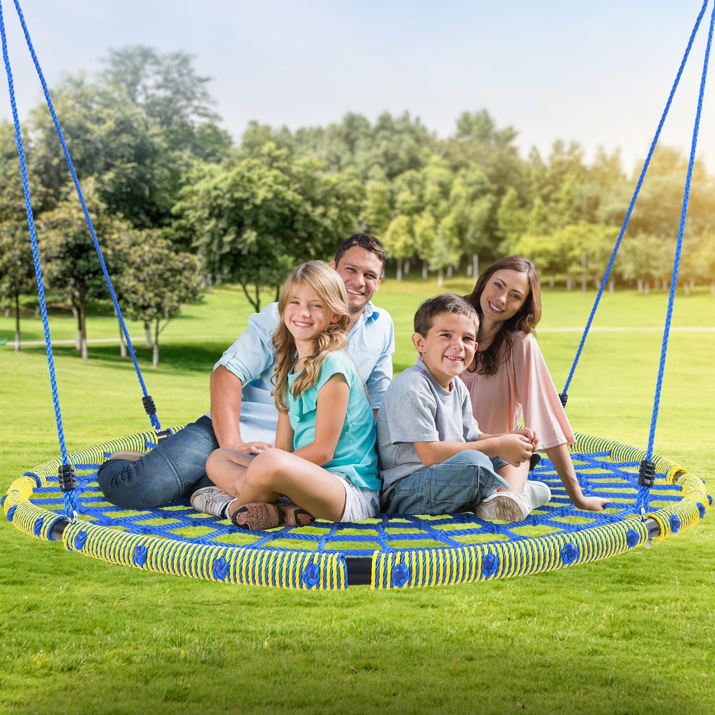Trekassy 60-Inch Spider Web Saucer Swing – Heavy-Duty Outdoor Net Swing (750 lbs)