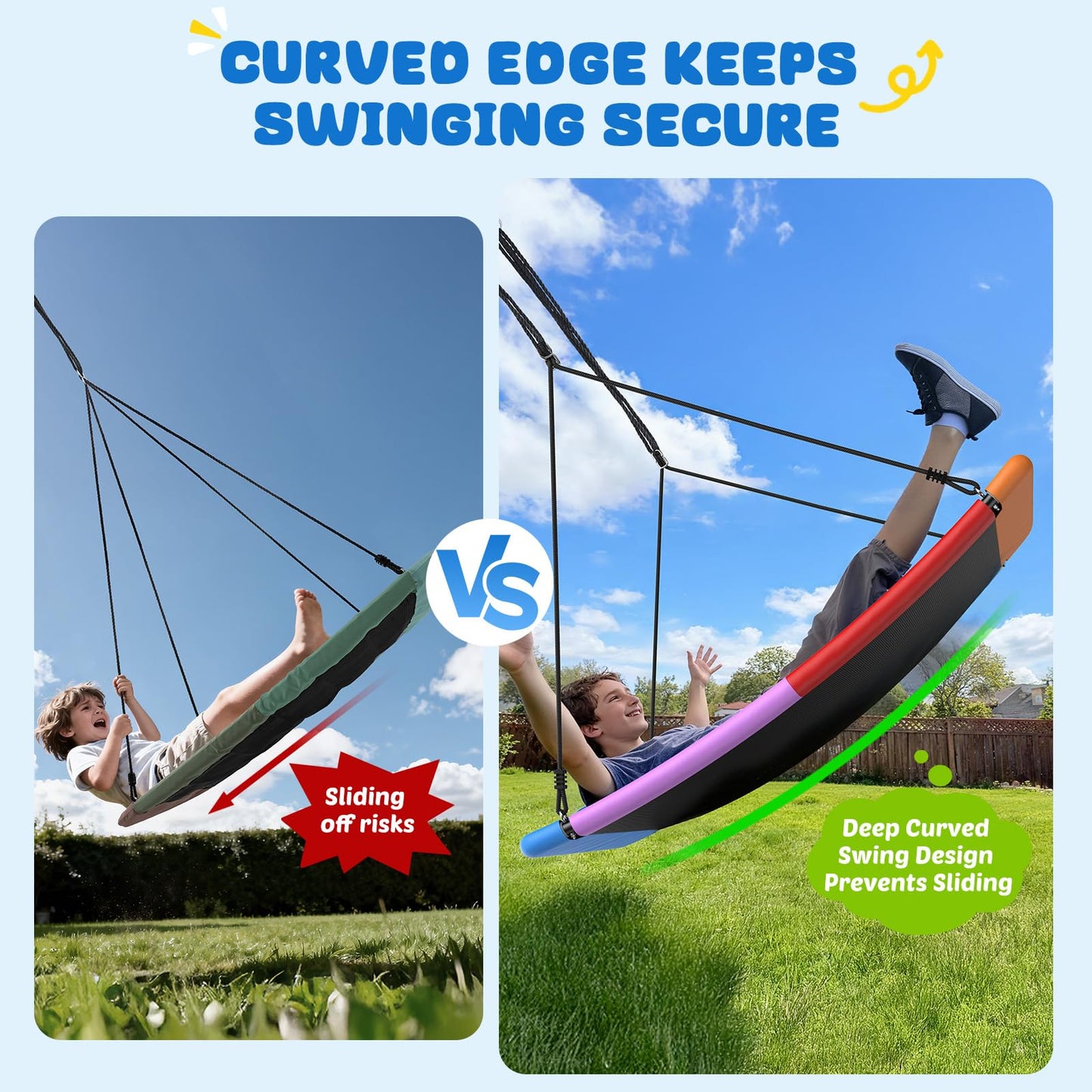 Trekassy 700lb Skycurve Platform Tree Swing – 60-inch for Kids & Adults