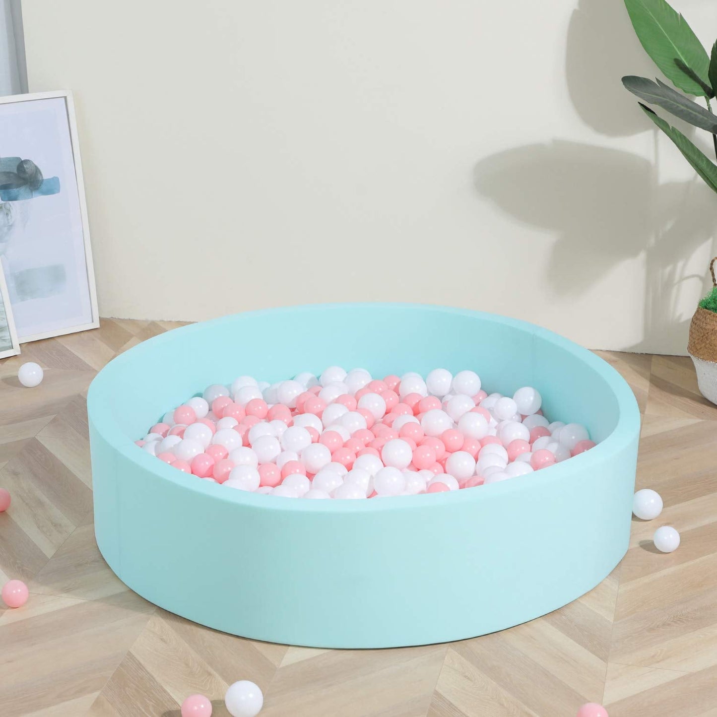TRENDBOX Extra Large Soft Foam Ball Pit 51.2 x 11.8 in – Indoor Kids Play Space (NO Balls)