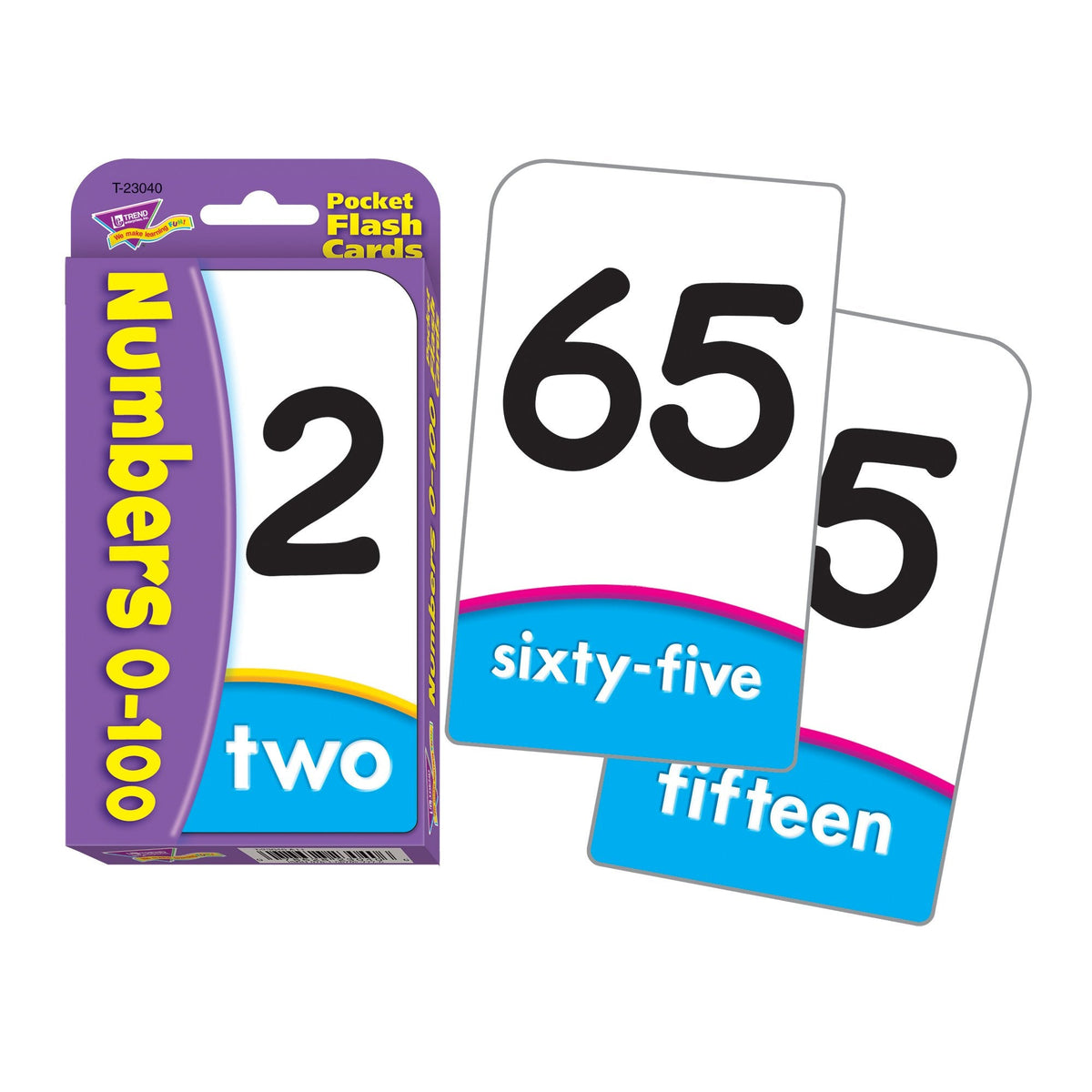 Trend Enterprises Numbers 0-100 Pocket Flash Cards – 56 Two-Sided, Durable Math Practice