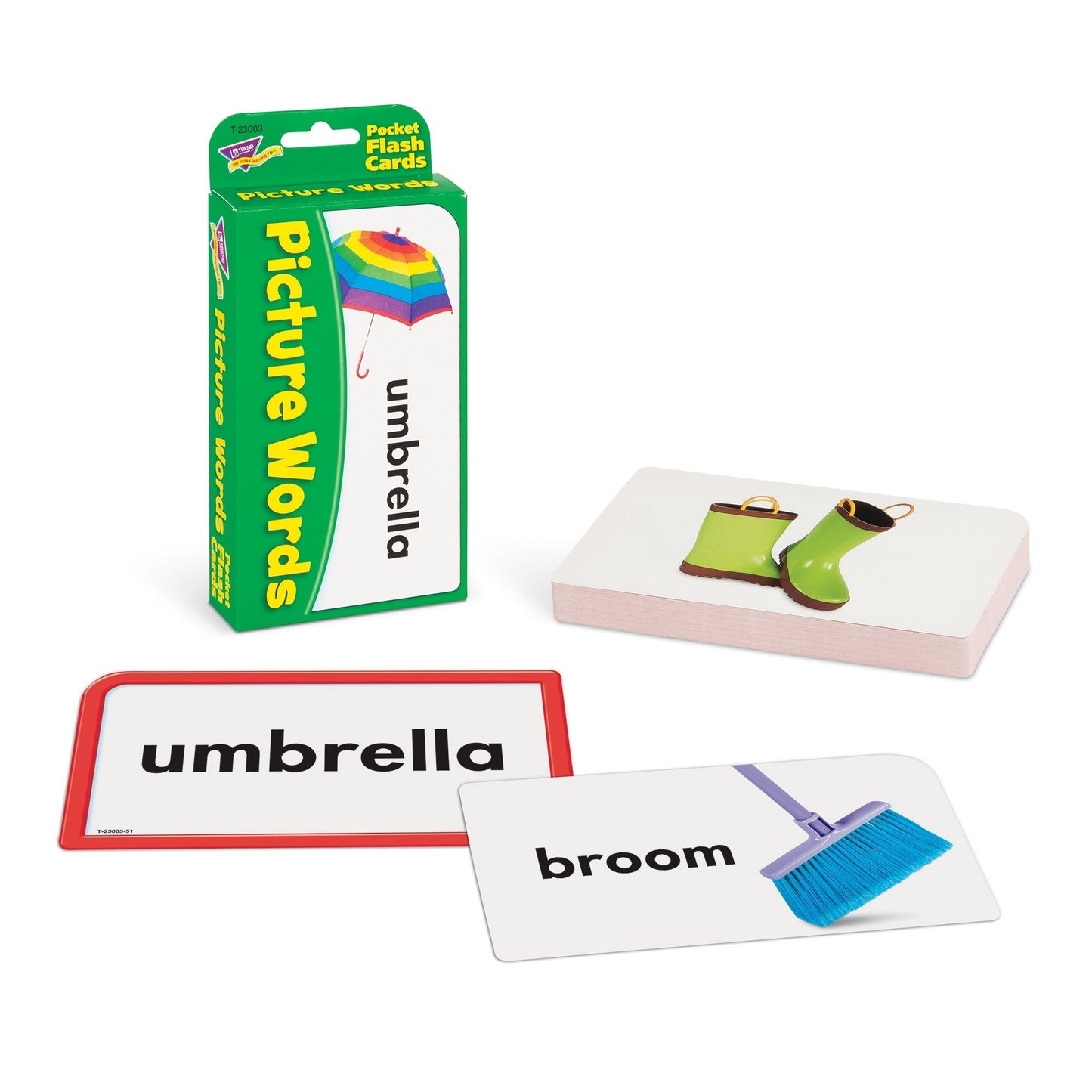 Trend Enterprises Picture Words Pocket Flash Cards – Colorful Early Language Learning (Ages 4–7)