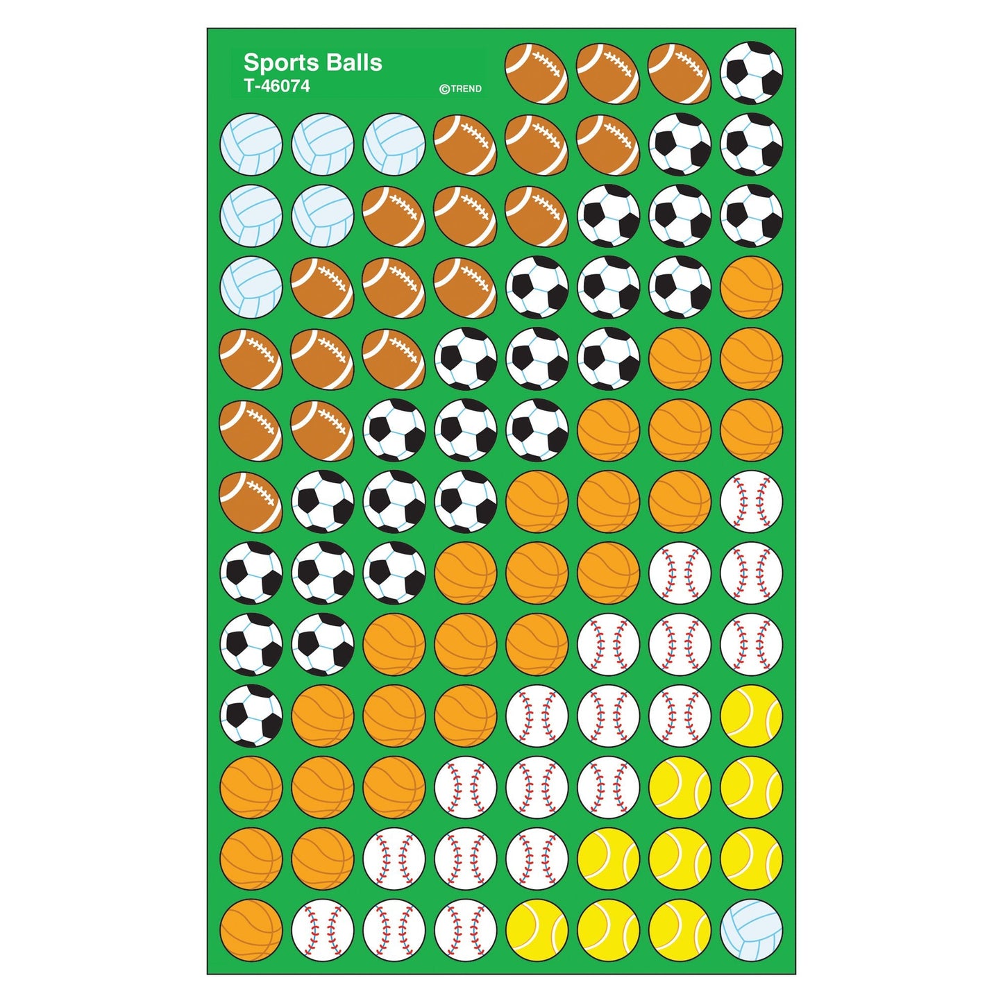 Trend Enterprises Sports Balls Supershapes Stickers, 800 CT – Colorful Incentives for Charts & Crafts