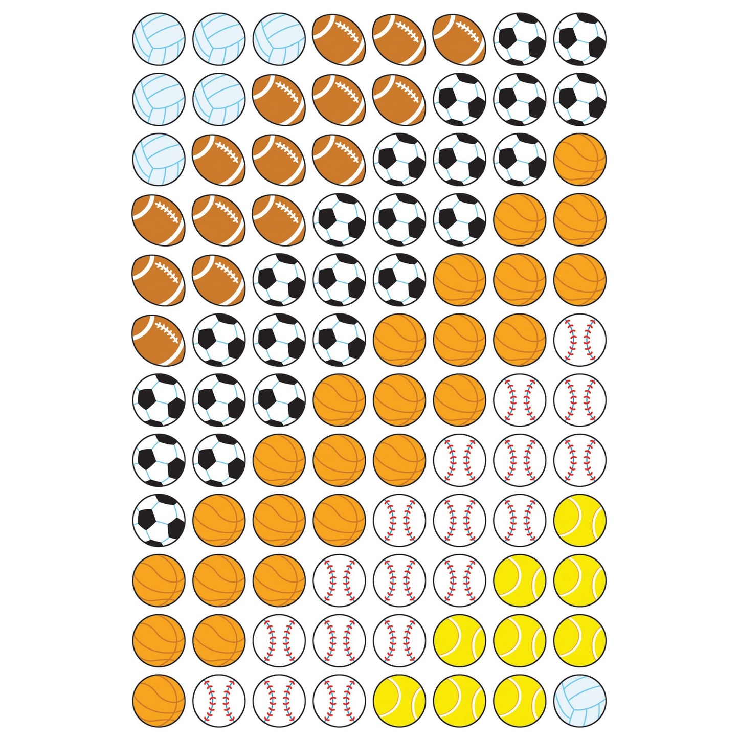 Trend Enterprises Sports Balls Supershapes Stickers, 800 CT – Colorful Incentives for Charts & Crafts