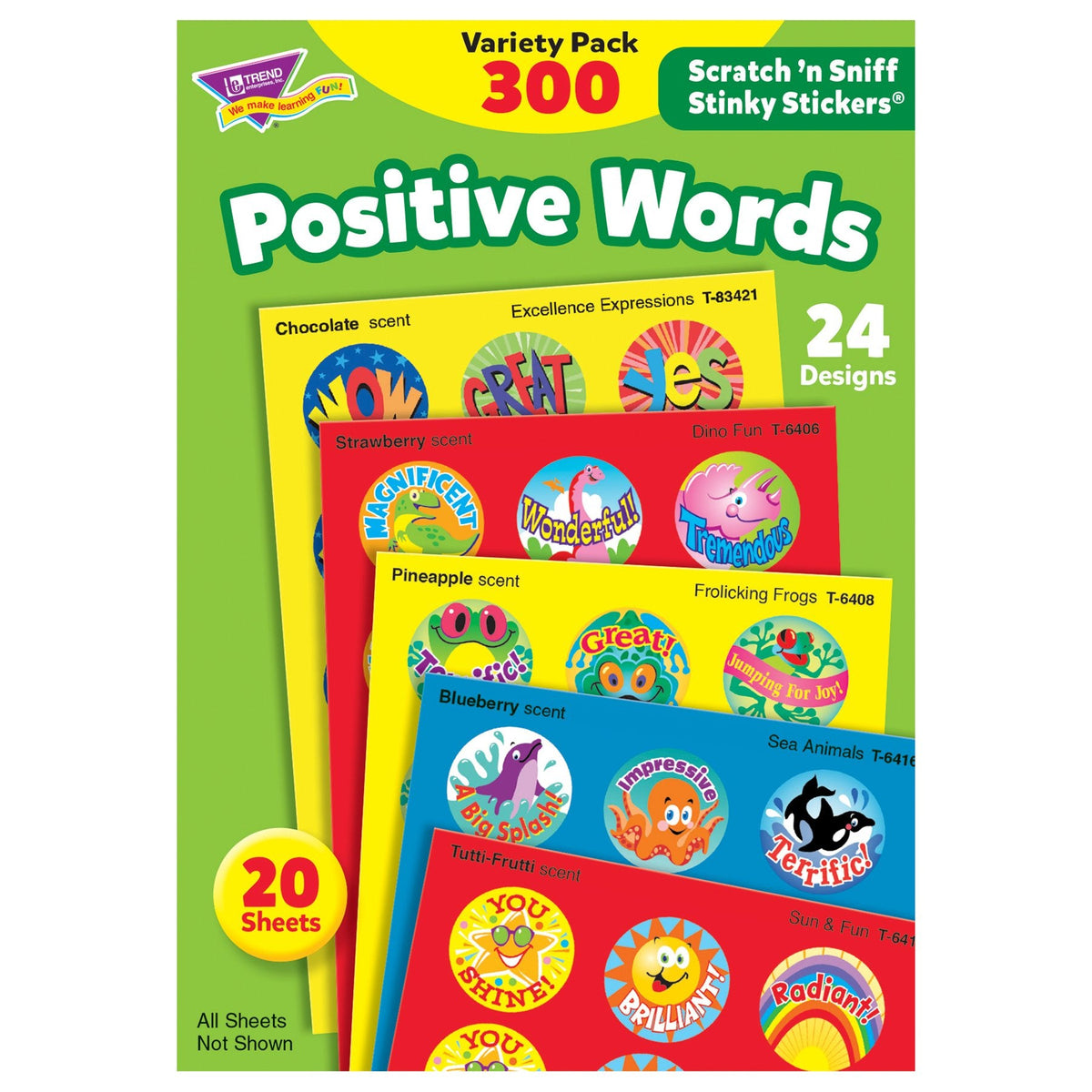 Trend Enterprises Stinky Stickers – Scented Scratch ’n Sniff Rewards & Craft Collectibles, 24 Designs, Ages 3+