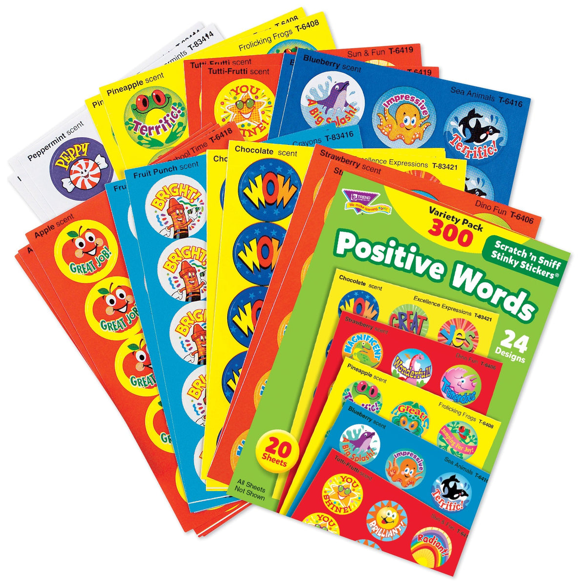 Trend Enterprises Stinky Stickers – Scented Scratch ’n Sniff Rewards & Craft Collectibles, 24 Designs, Ages 3+