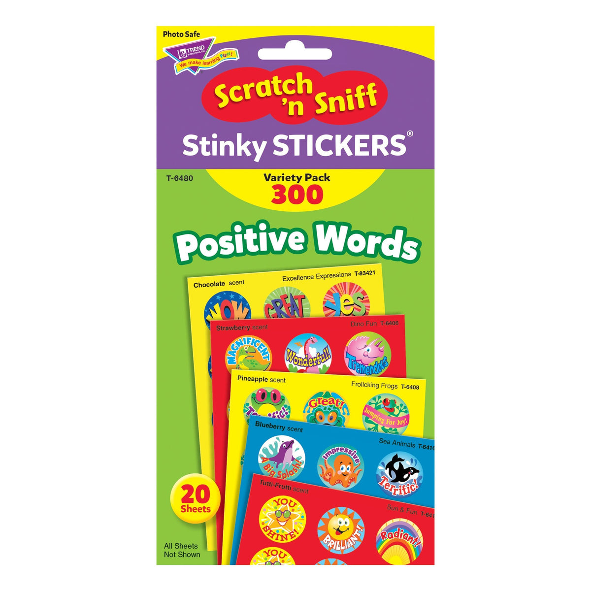 Trend Enterprises Stinky Stickers – Scented Scratch ’n Sniff Rewards & Craft Collectibles, 24 Designs, Ages 3+