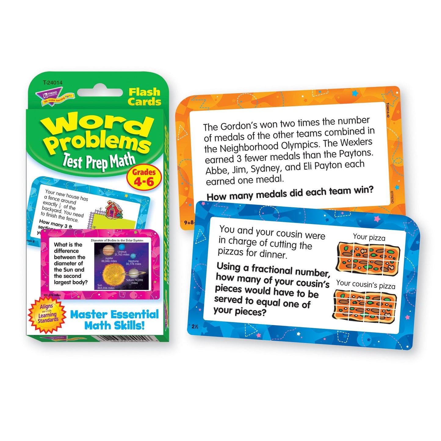 Trend Enterprises Word Problems Cards – Math Test Prep for Grades 4-6 (Challenge Set)