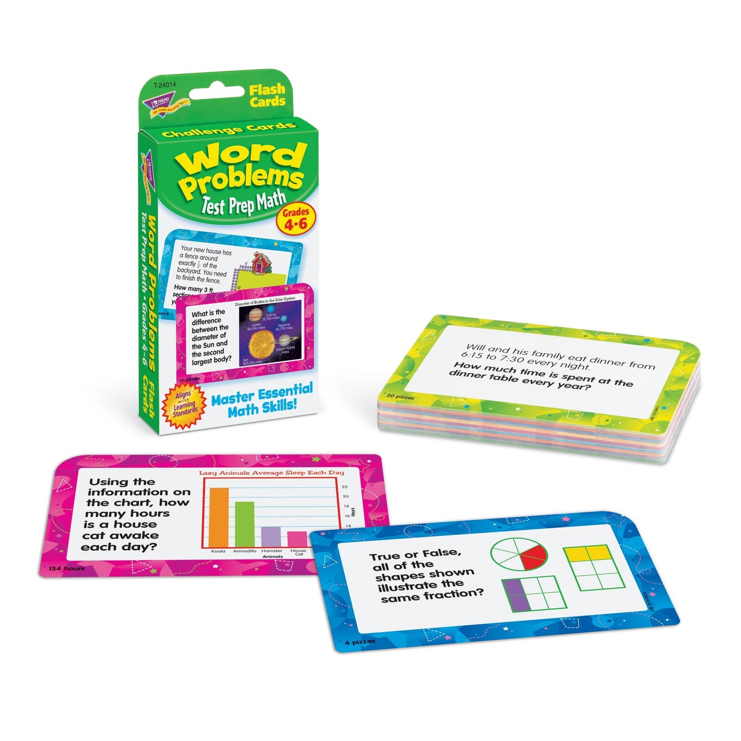 Trend Enterprises Word Problems Cards – Math Test Prep for Grades 4-6 (Challenge Set)