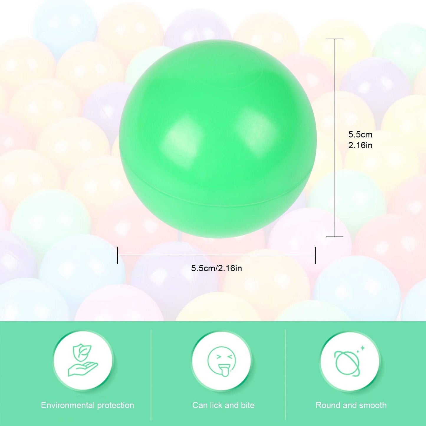 TRENDBOX 50 Pcs Ball Pit Balls – BPA Free Ocean Balls for Toddlers, 7 Colors