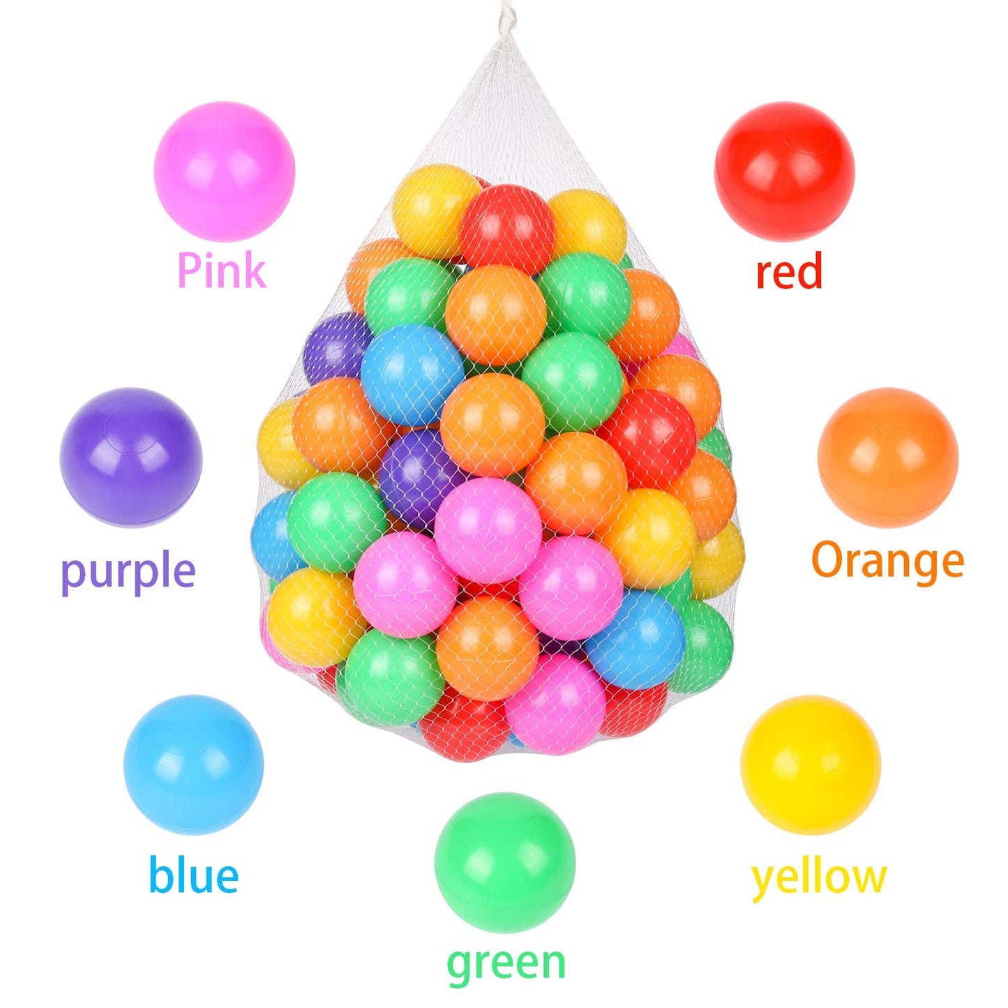TrendBox 100 Ball Pit Balls – Colorful Ocean Balls for Babies & Kids (2.2 in)