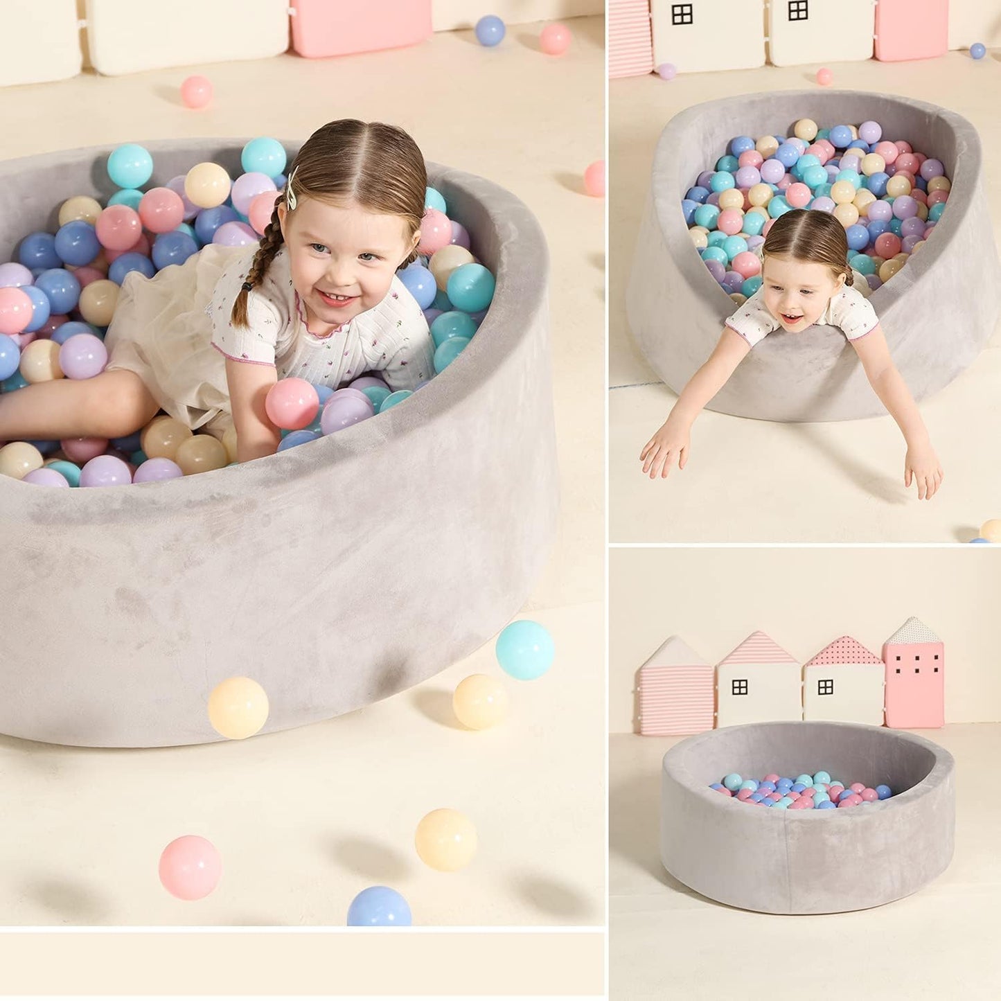 TRENDBOX Ball Pit Balls 100 – Macaron Colors for Toddlers | Safe, Non-Toxic, BPA-Free
