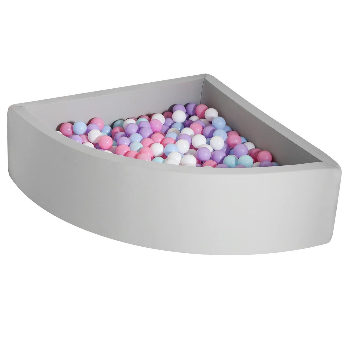 TRENDBOX Ball Pit for Toddlers – Memory Foam Square 90x90 cm, Light Gray