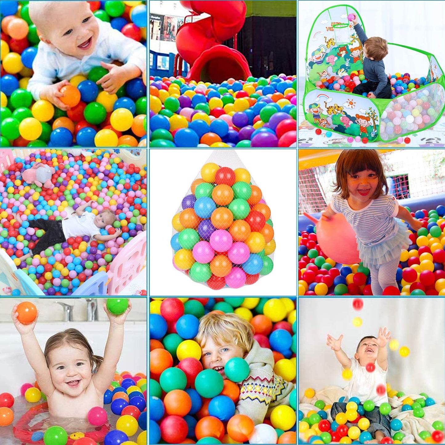 TrendBox 100 Ball Pit Balls – Colorful Ocean Balls for Babies & Kids (2.2 in)