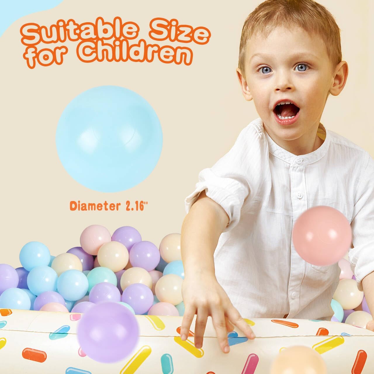 TRENDBOX Ball Pit Balls 100 – Macaron Colors for Toddlers | Safe, Non-Toxic, BPA-Free