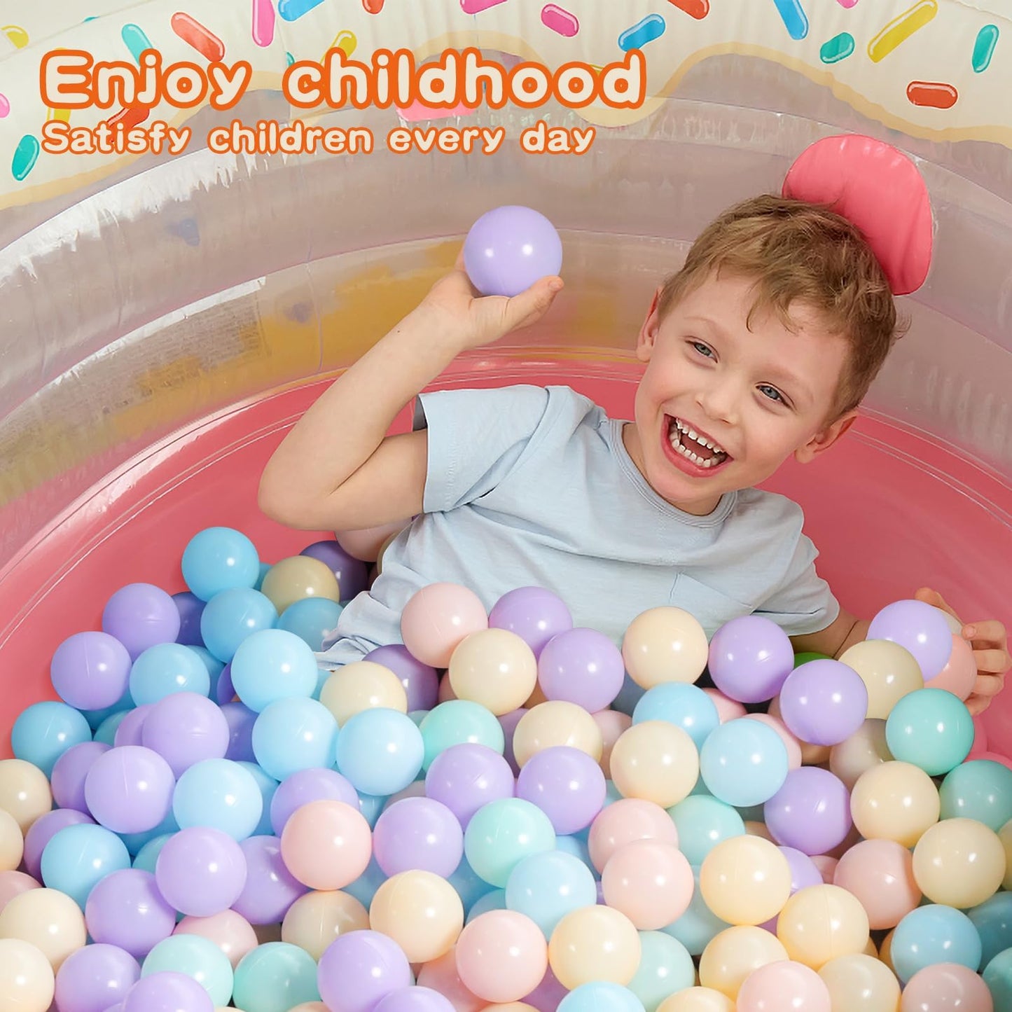 TRENDBOX Ball Pit Balls 100 – Macaron Colors for Toddlers | Safe, Non-Toxic, BPA-Free