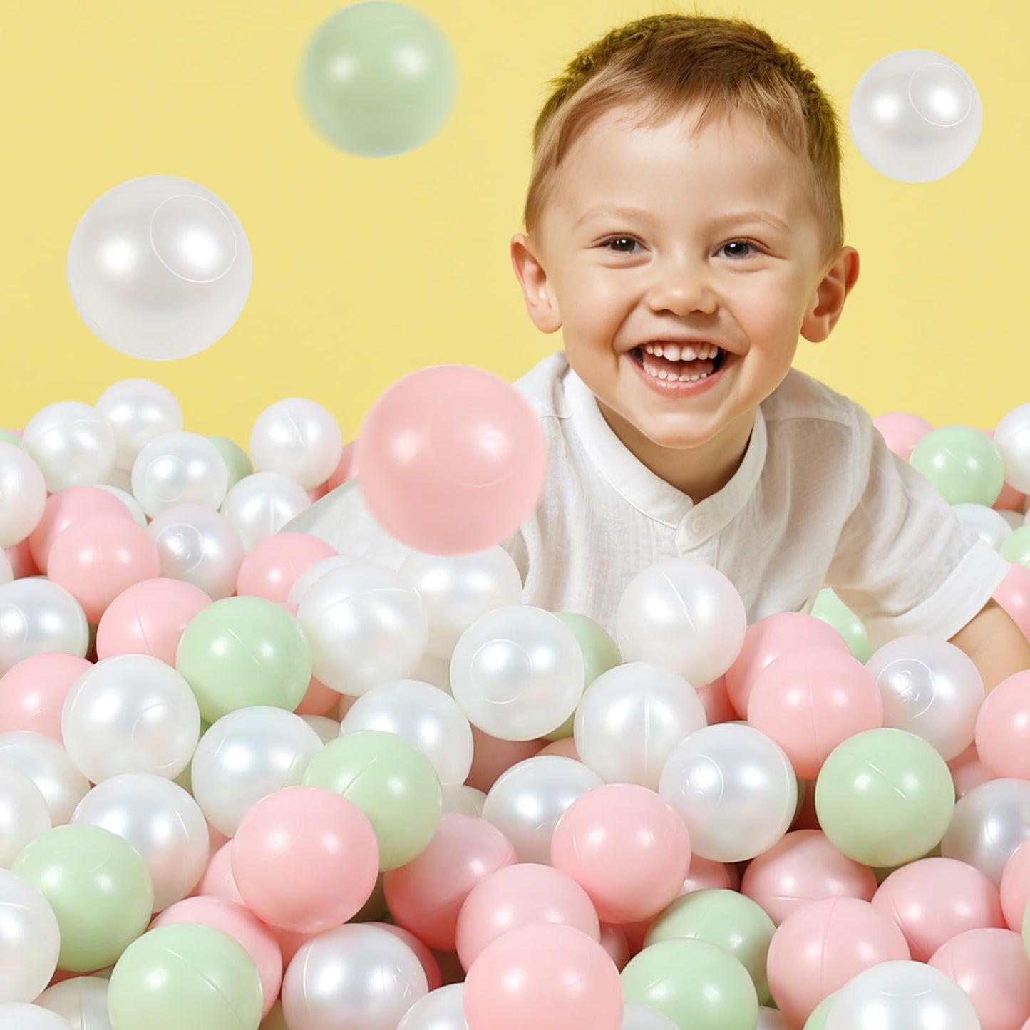 TrendBox 100 Pcs Mixed Color Ball Pit Balls – Safe Plastic Balls for Ball Pits & Play Areas