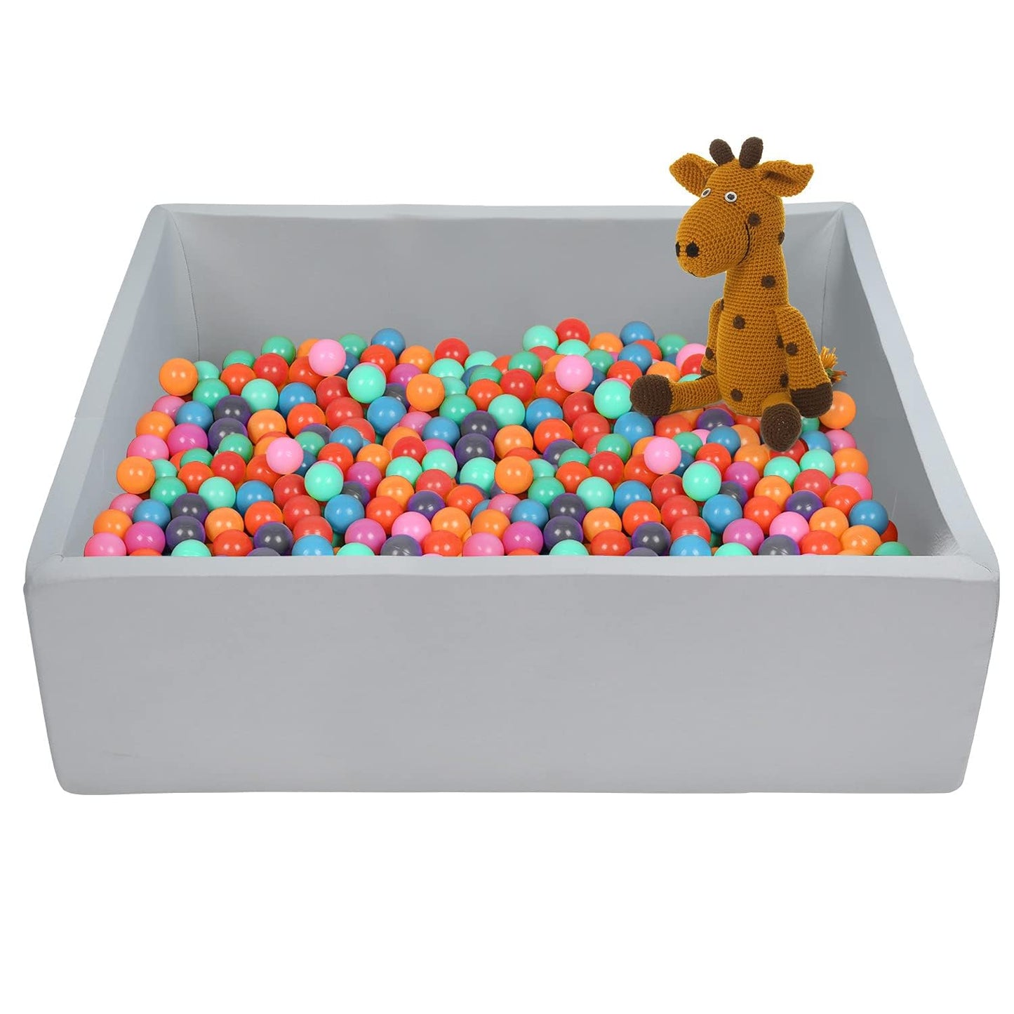 TRENDBOX Extra Large Ball Pit – 47.2 x 47.2 x 13.8 in Memory Foam Play Space for Toddlers (Balls Not Included)