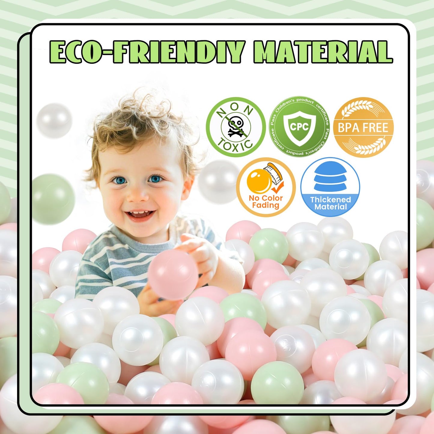 TrendBox 100 Pcs Mixed Color Ball Pit Balls – Safe Plastic Balls for Ball Pits & Play Areas