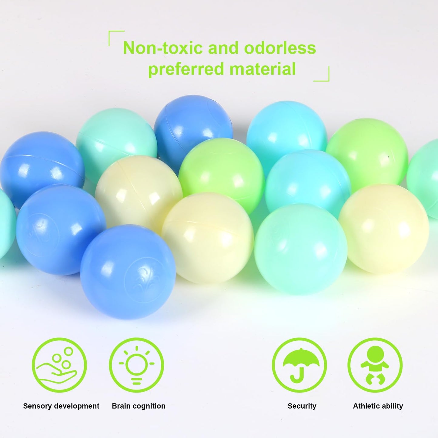 TrendBox 100 Pcs Mixed Color Ball Pit Balls – Safe Plastic Playset