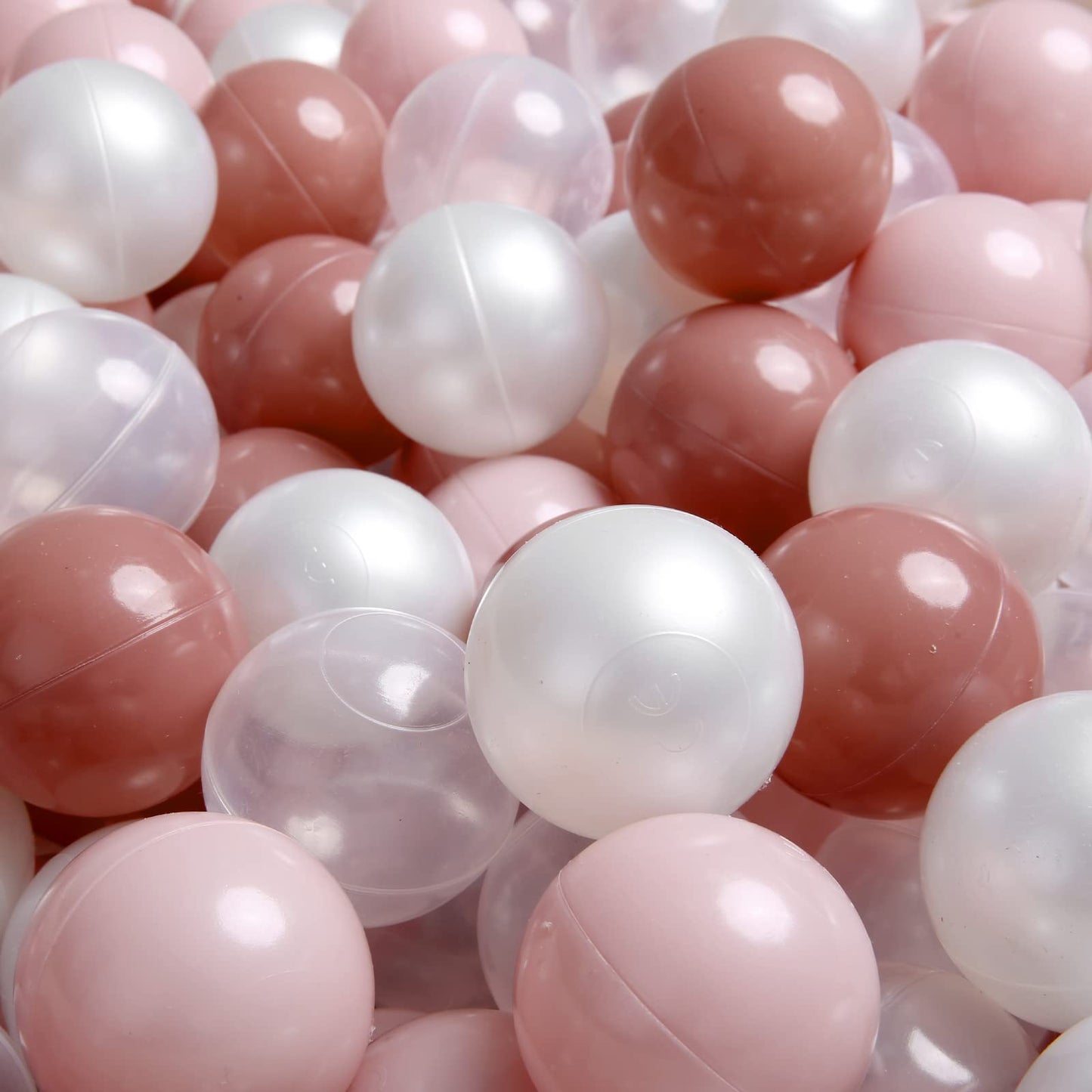 TRENDPLAY 2.2 Inch Plastic Balls for Ball Pits – 200 Pack in Cream Pink & Pearl White