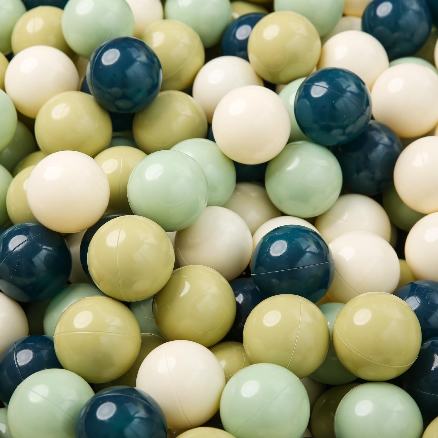 TRENDPLAY Plastic Balls for Ball Pits – 100-Pack Hollow, Cream & Green