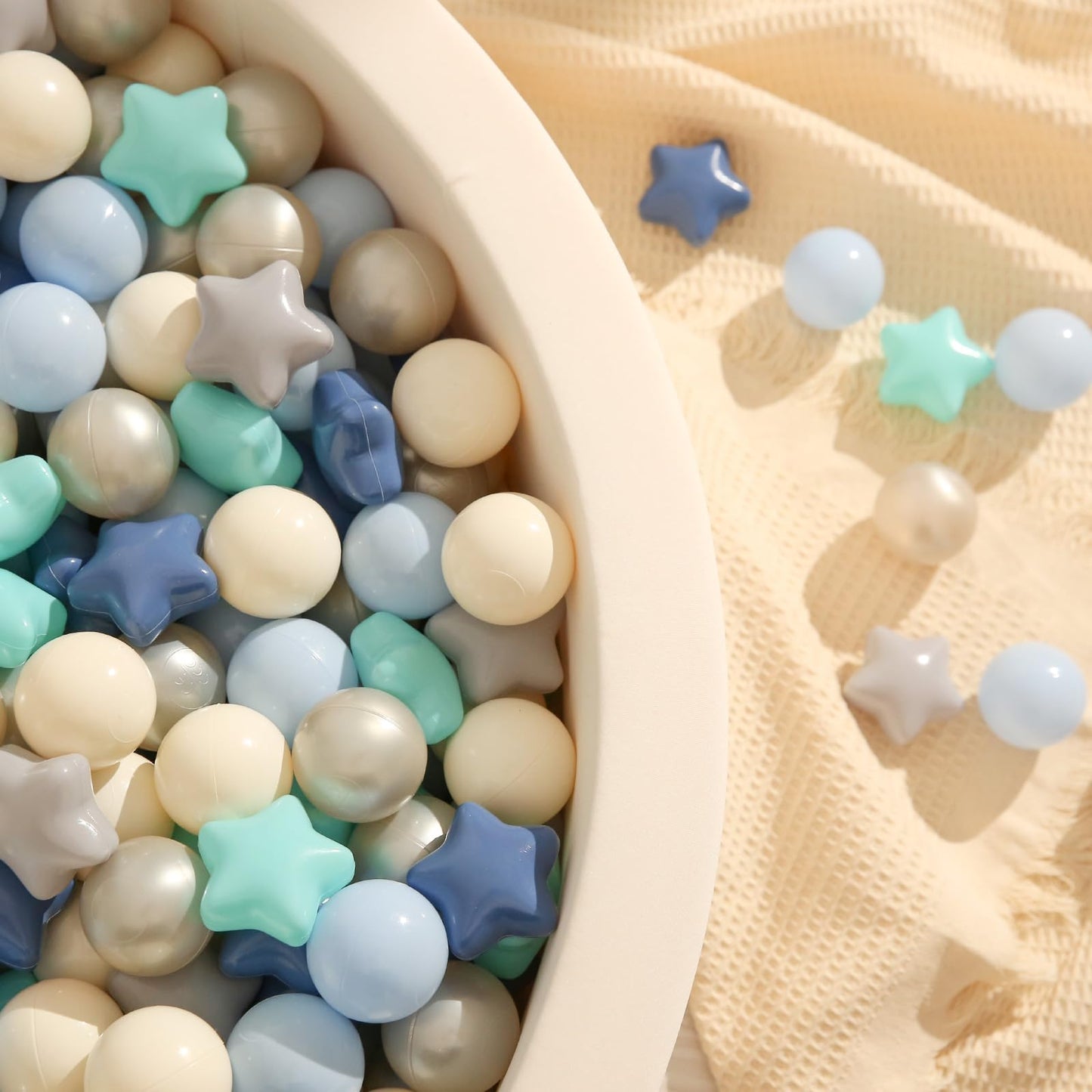 TRENDPLAY Star Ball Pit Balls - 200 Blue Balls for Toddlers | Safe, Durable Play