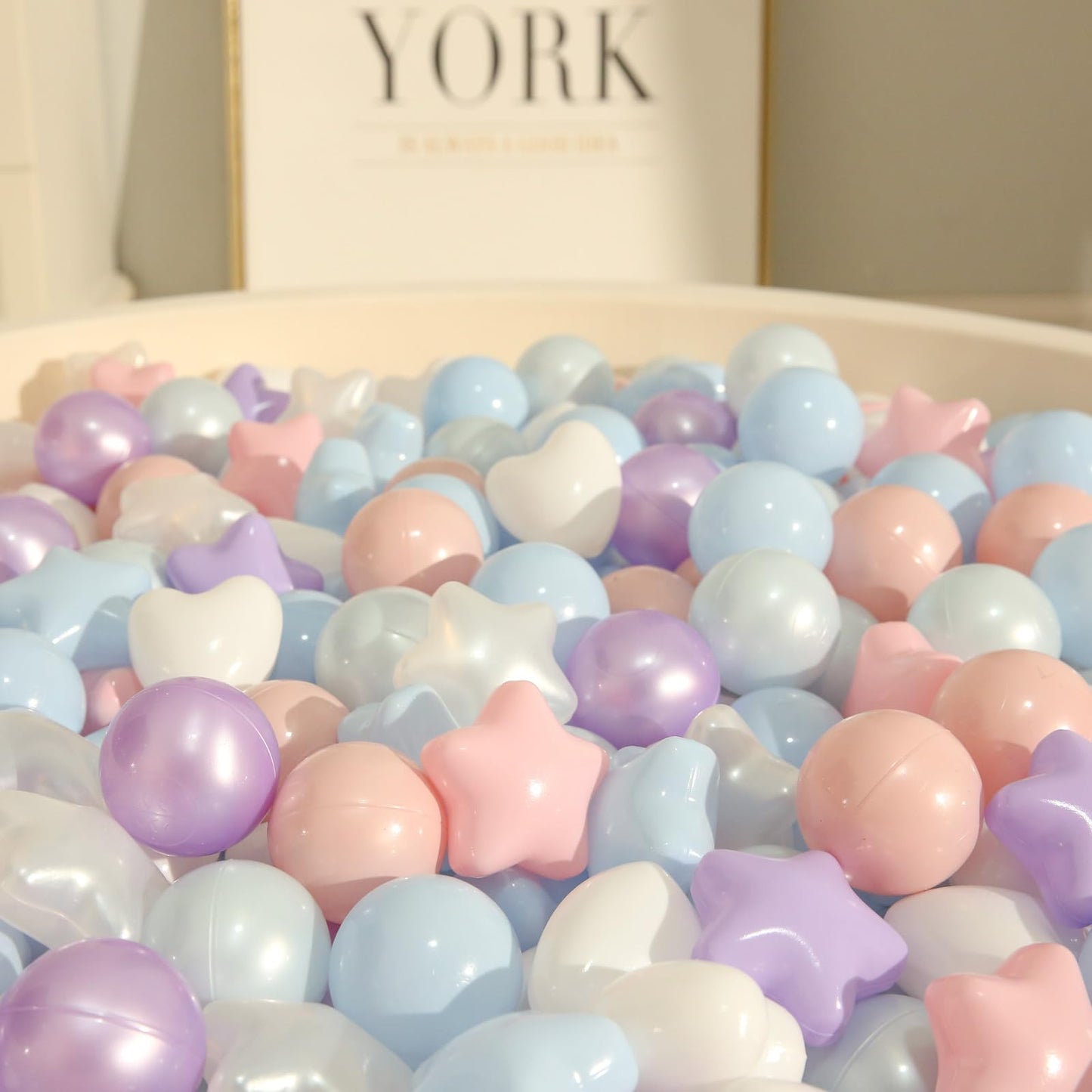 TRENDPLAY Ball Pit Balls – Stars & Hearts, 100 Count, Safe Colorful Play for Toddlers