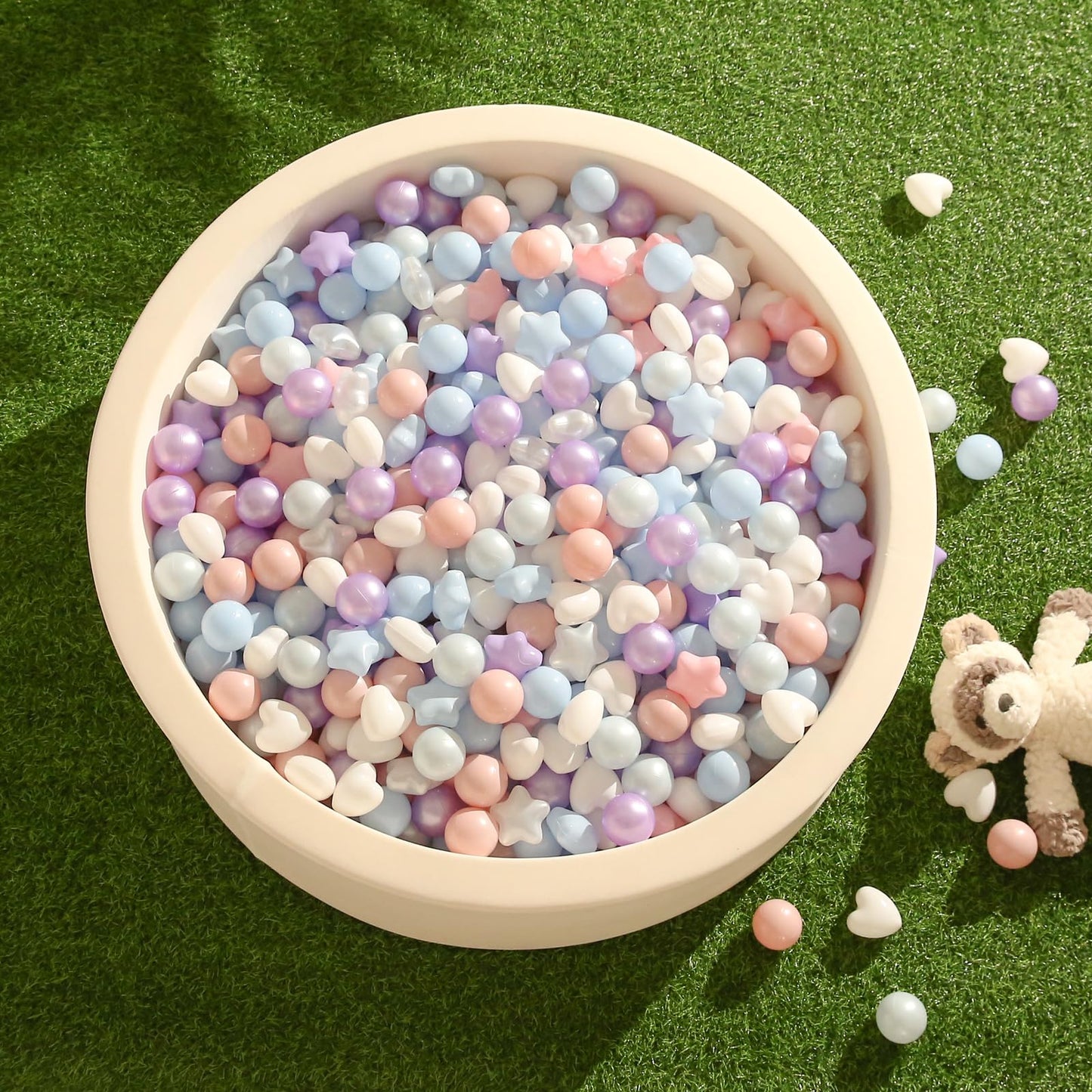 TRENDPLAY Ball Pit Balls – Stars & Hearts, 100 Count, Safe Colorful Play for Toddlers