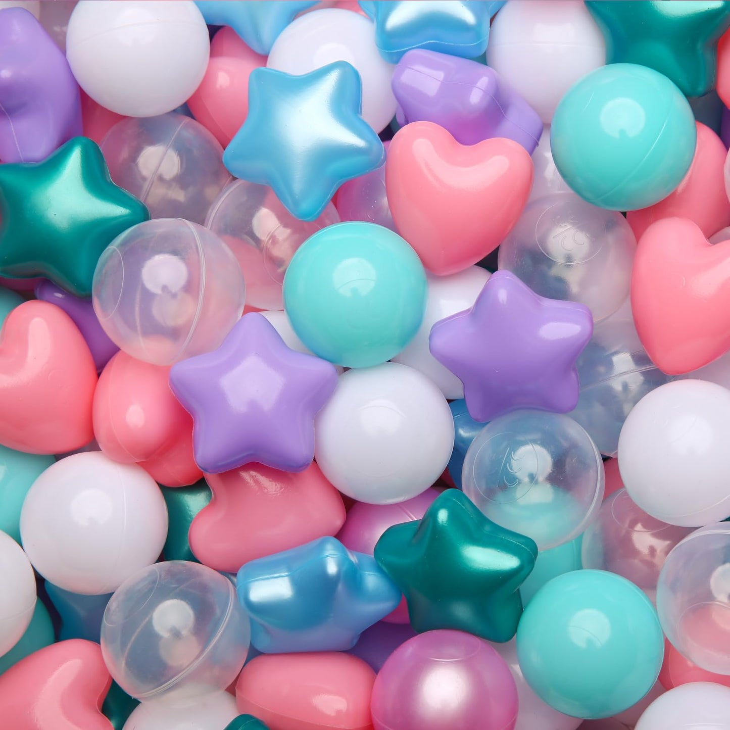 TRENDPLAY Ball Pit Balls – Star & Heart Shapes (500 Count)