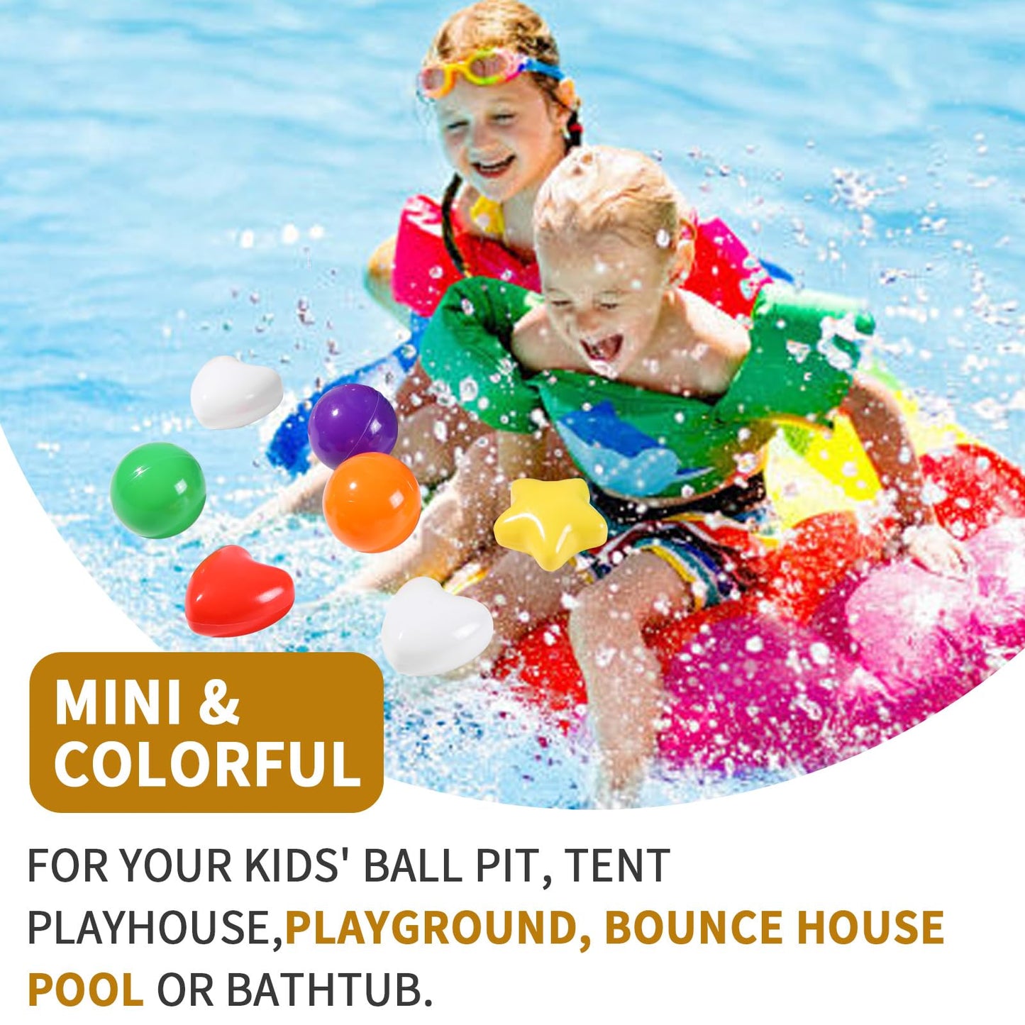 TRENDPLAY Ball Pit Balls – Stars & Hearts Shapes (100 Count)