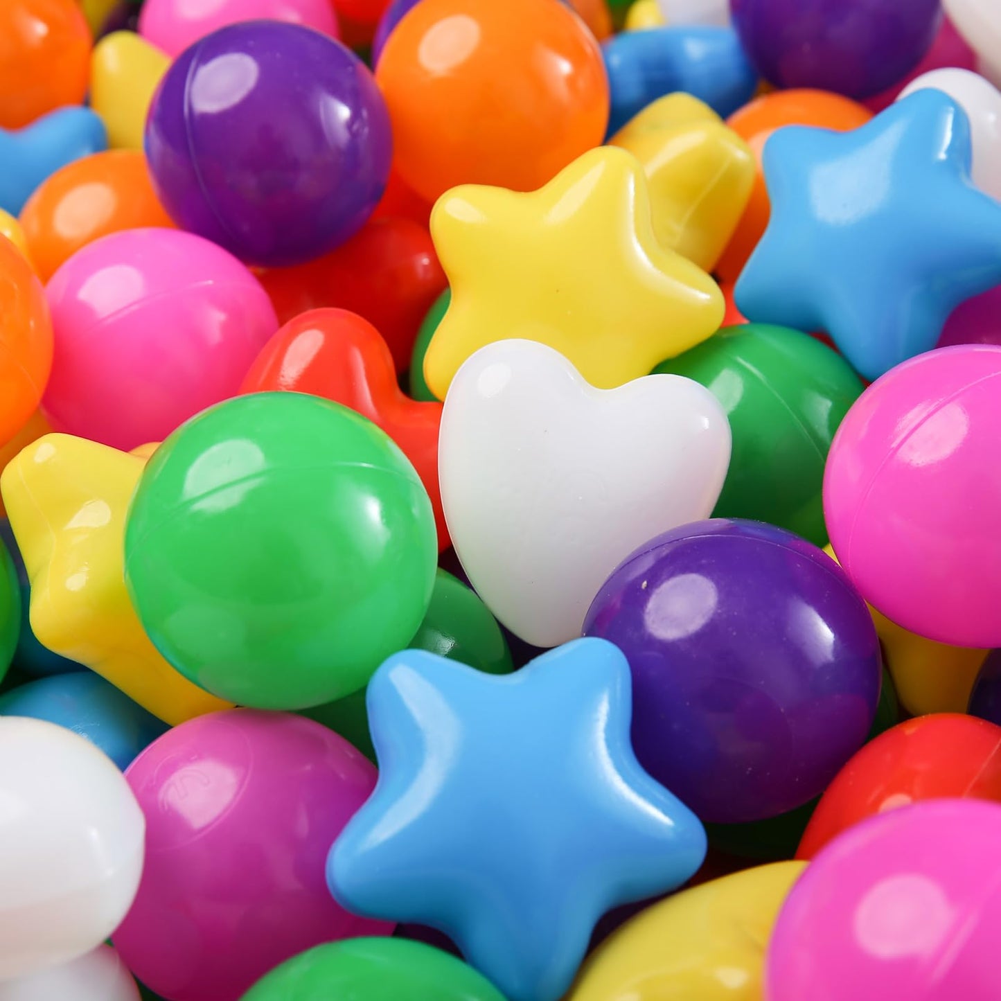 TRENDPLAY Ball Pit Balls – Stars & Hearts Shapes (100 Count)