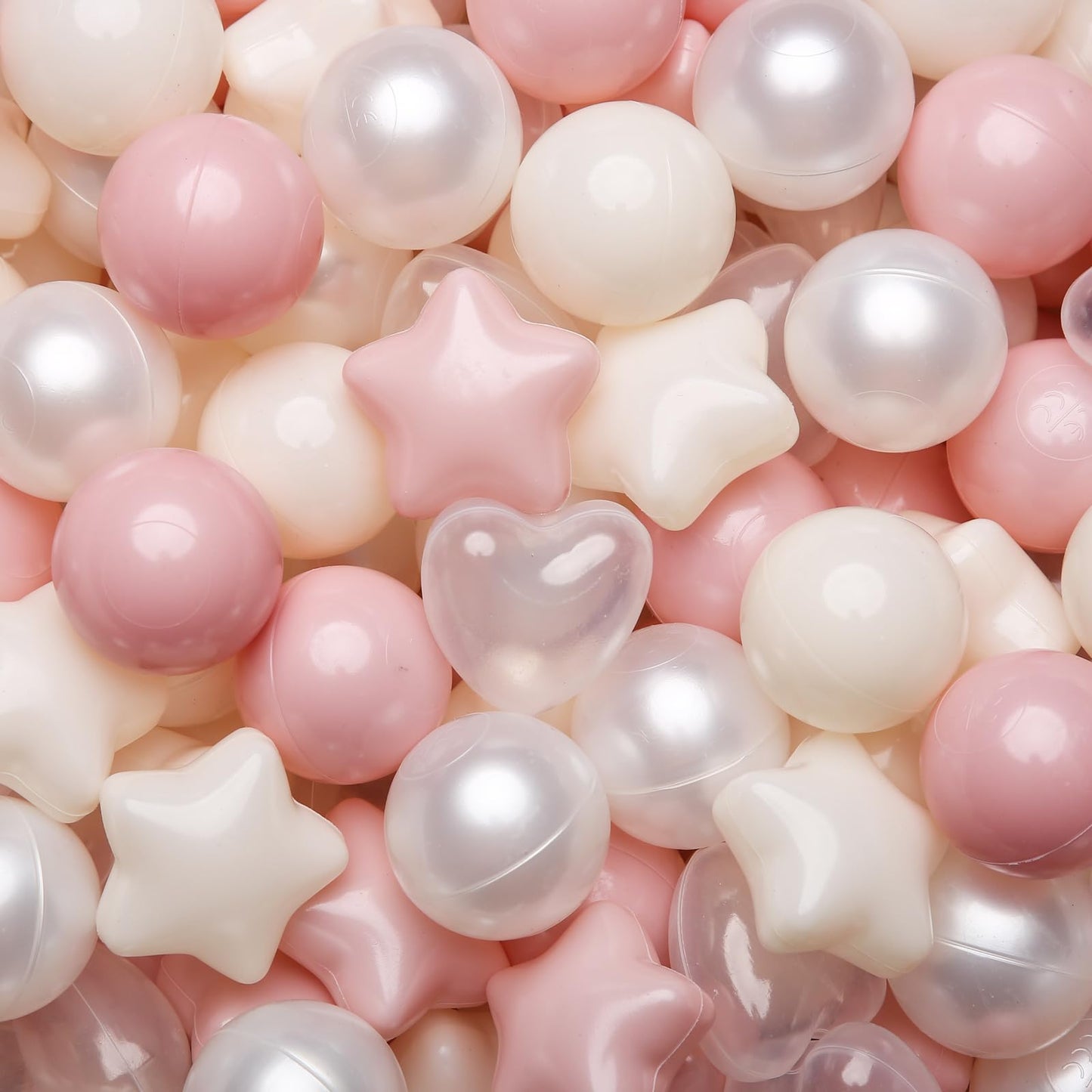 TRENDPLAY Ball Pit Balls – 500 Count Star & Heart Shapes in Pink Mix for Toddlers