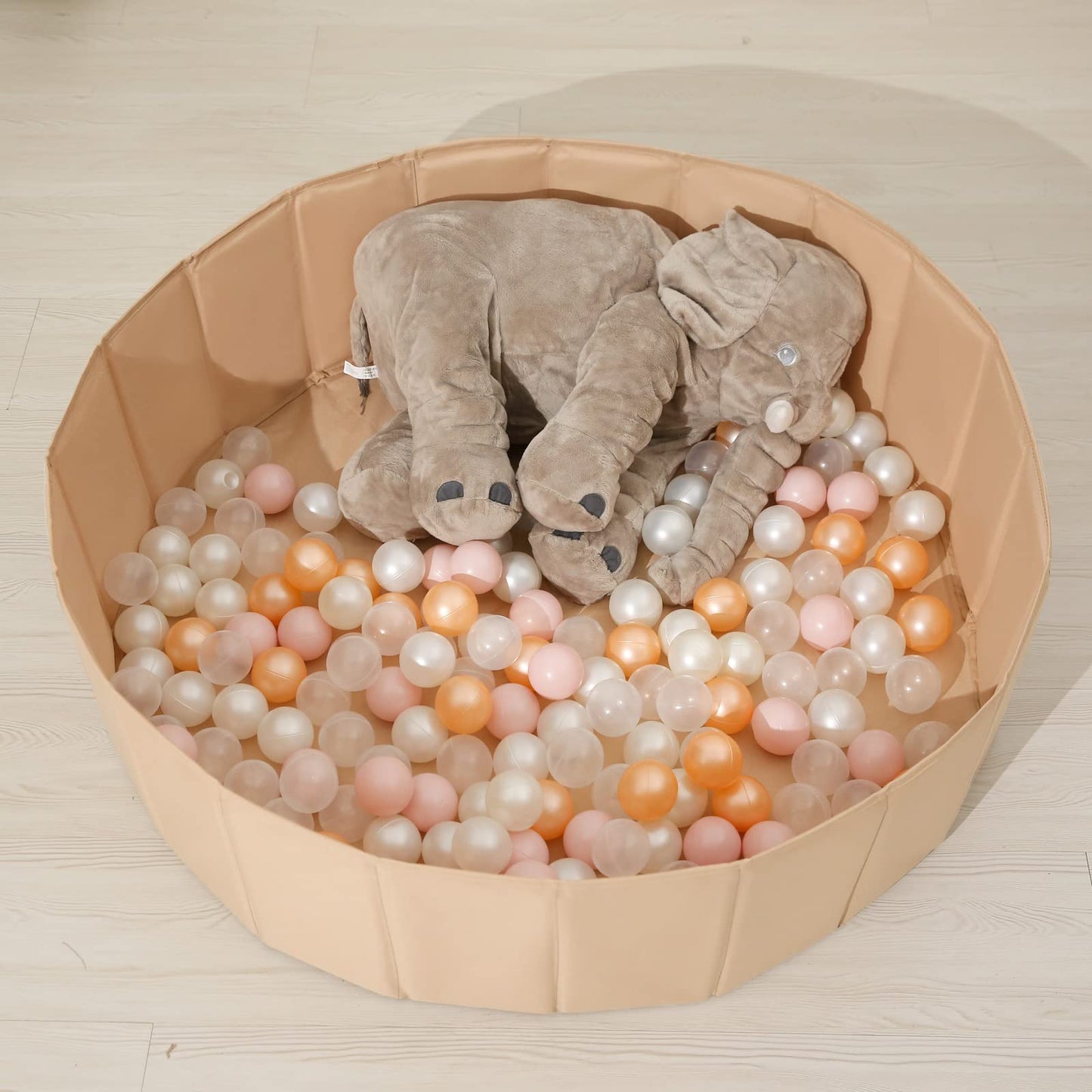 TRENDPLAY Plastic Balls for Ball Pits – 100 Pack Hollow, Safe, Vibrant Play (Pearl Gold Pink)