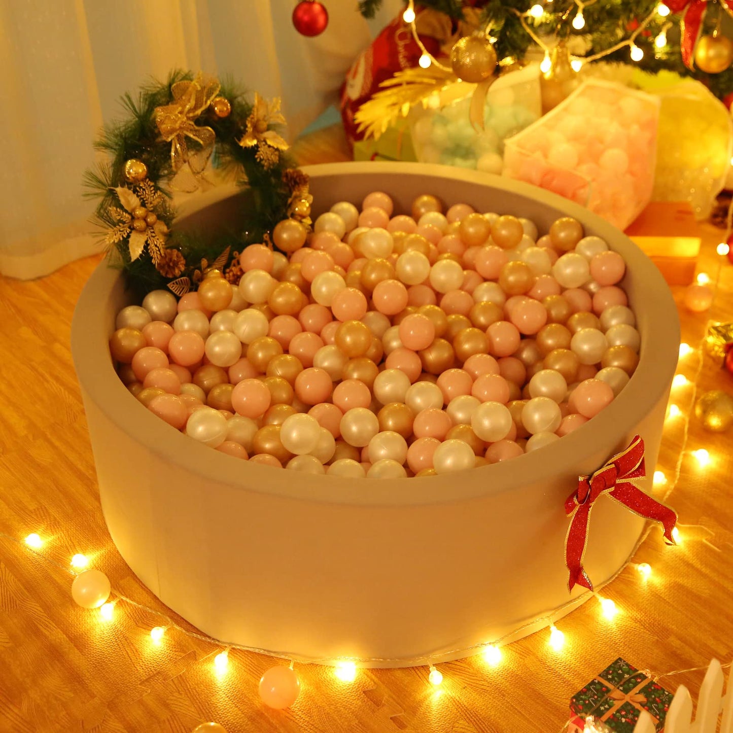 TRENDPLAY 2.2-Inch Plastic Balls – 500-Pack for Ball Pits (Pink, Pearl White & Pearl Brown)