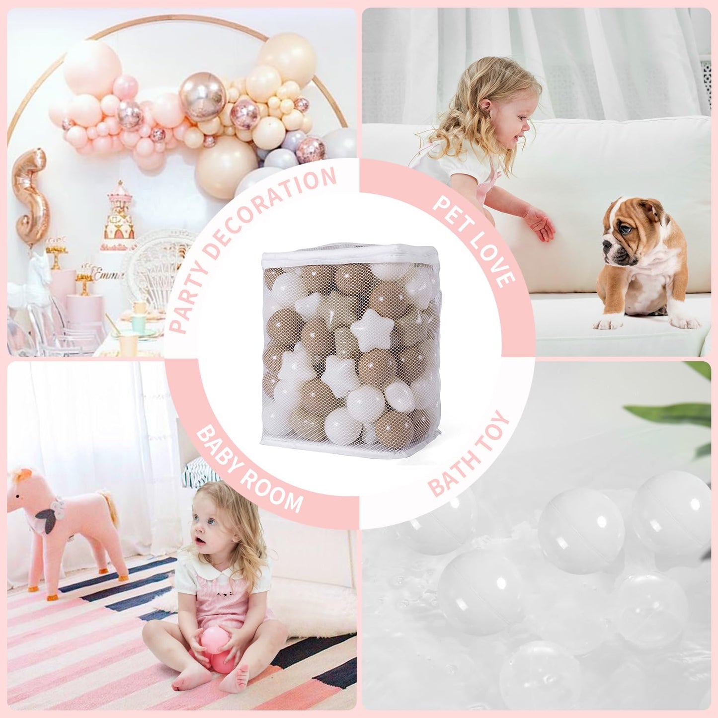 TRENDPLAY Star Ball Pit Balls - 200 Count Non-Toxic 2.2-Inch Star Shapes for Toddlers