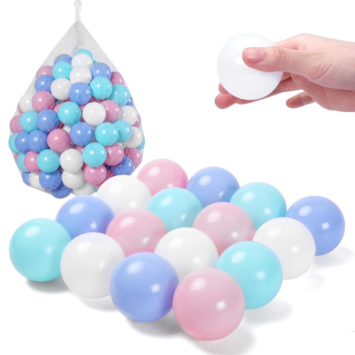 TRENDPLAY Plastic Balls for Ball Pits – Pack of 500 Hollow Balls, Safe and Colorful Play